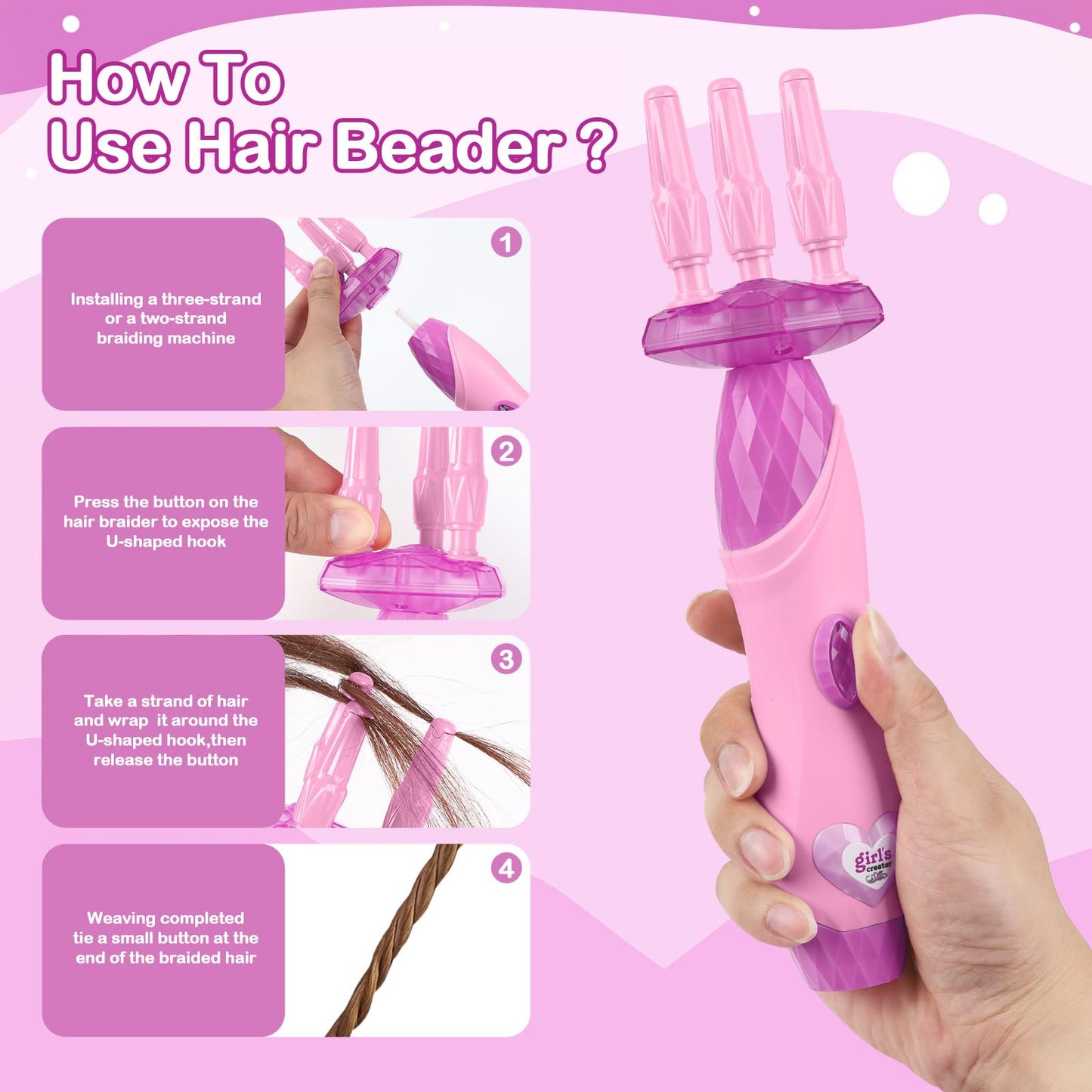 Yoloflix Hair Braiding Machine – Kids Hair Styling Toy Set with Beads & Accessories