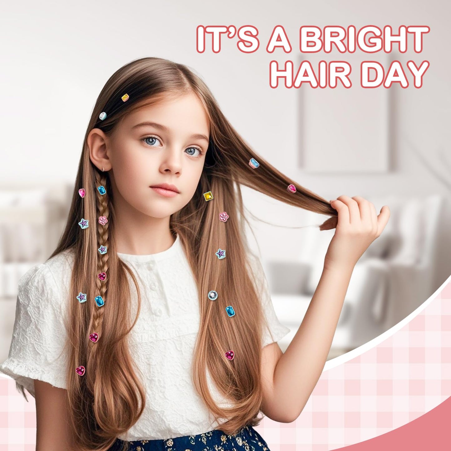 Yoloflix Hair Gem Stamper Kit | Reusable Diamonds for Girls, DIY Hair Art Gift (Ages 5-12)