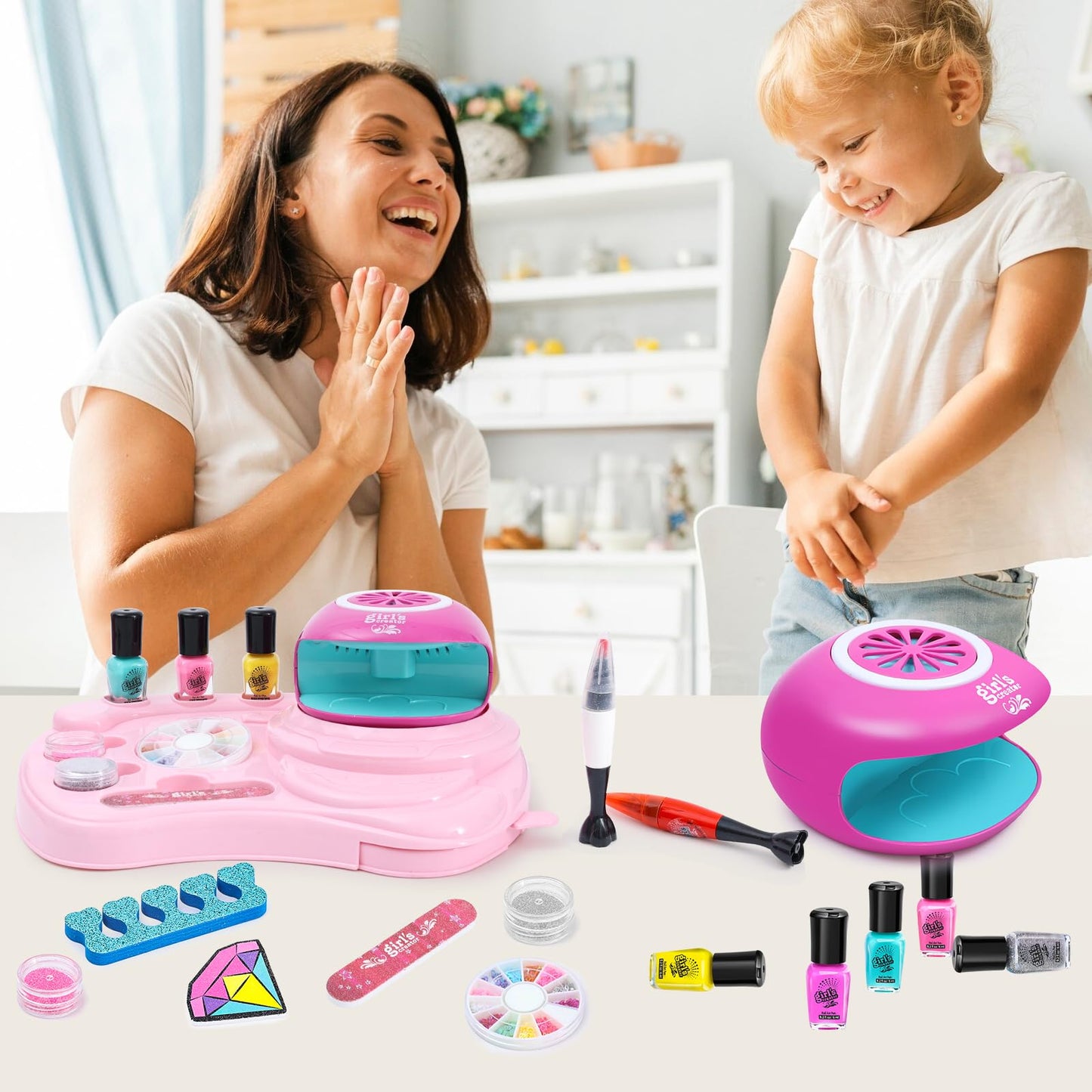 Yoloflix Nail Polish Kit for Girls | Kids Nail Art Salon Set with Dryer