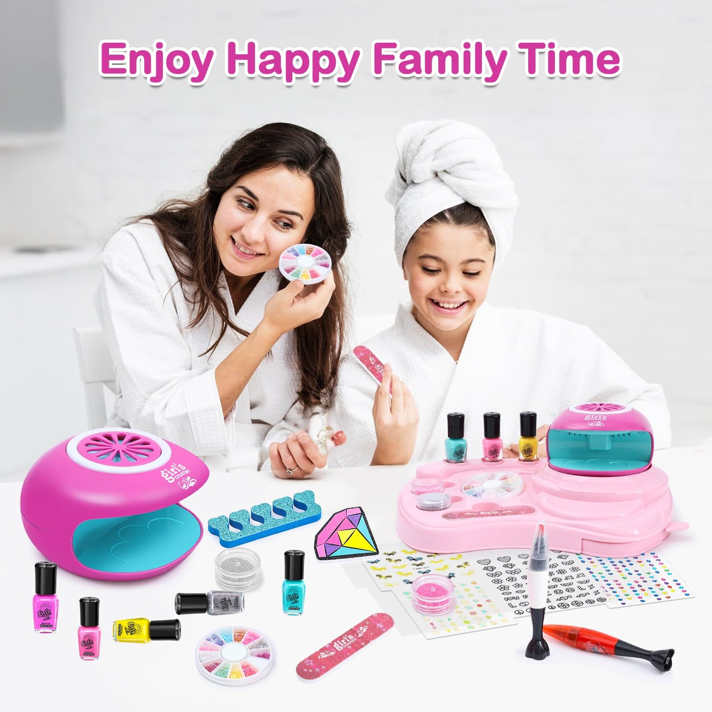 Yoloflix Nail Polish Kit for Girls | Kids Nail Art Salon Set with Dryer
