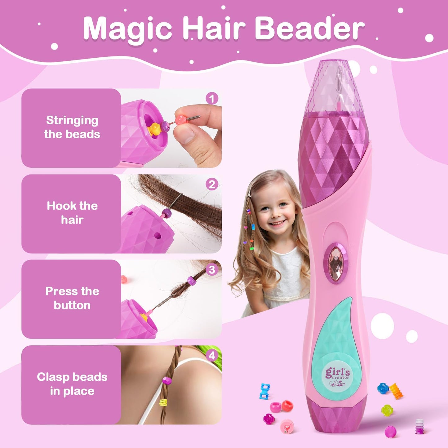 Yoloflix Hair Braiding Machine – Kids Hair Styling Toy Set with Beads & Accessories