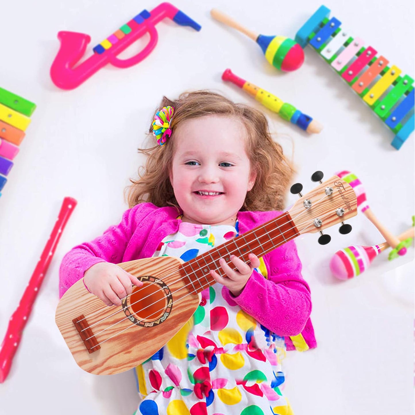 YOLOPARK 17-Inch Kids Guitar – Beginner Wooden Toy Guitar for Ages 3–7