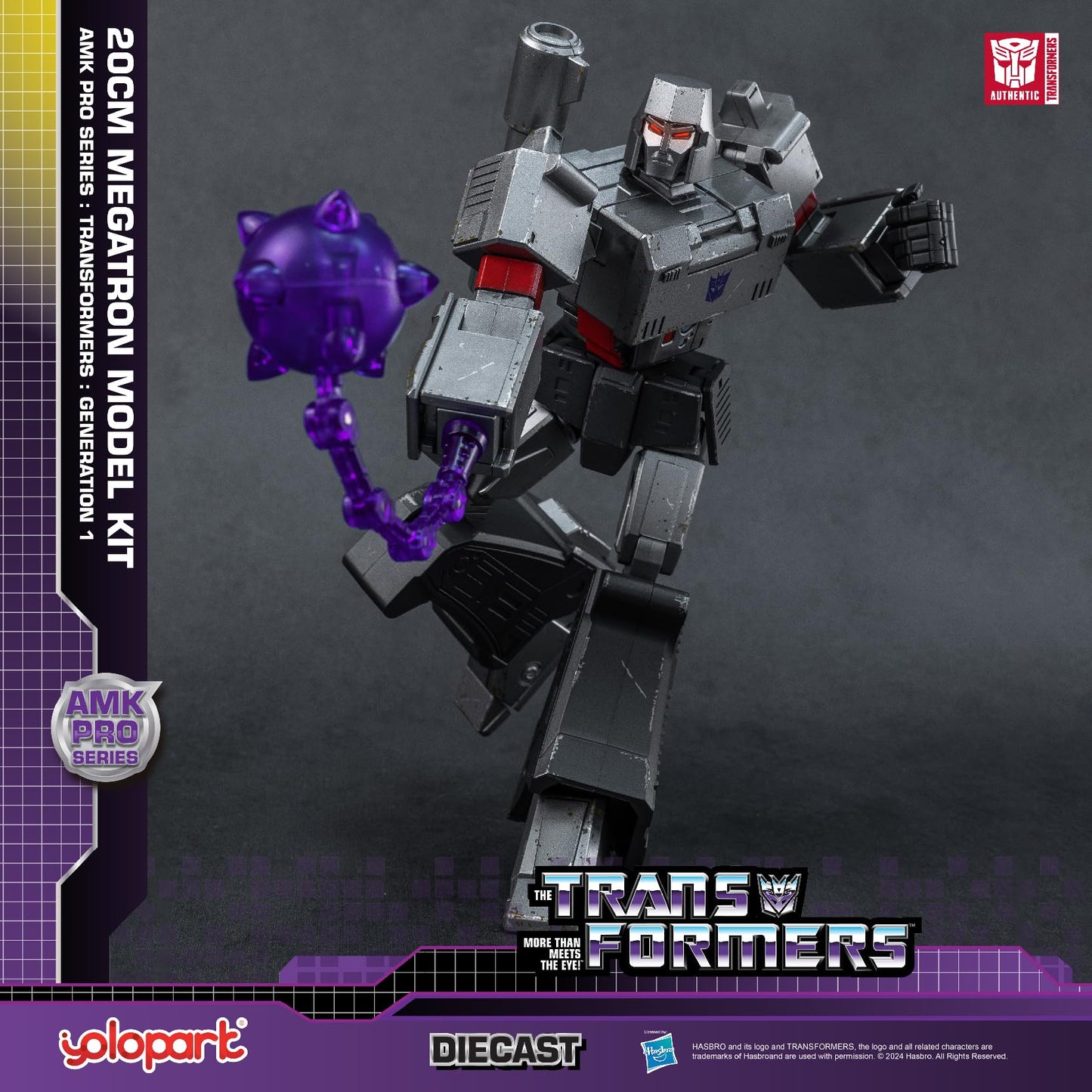 YOLOPARK Megatron Transformer Toy – 7.87 Inch G1 Megatron with Upgraded Weapons, Non-Transforming Official Licensed Collectible