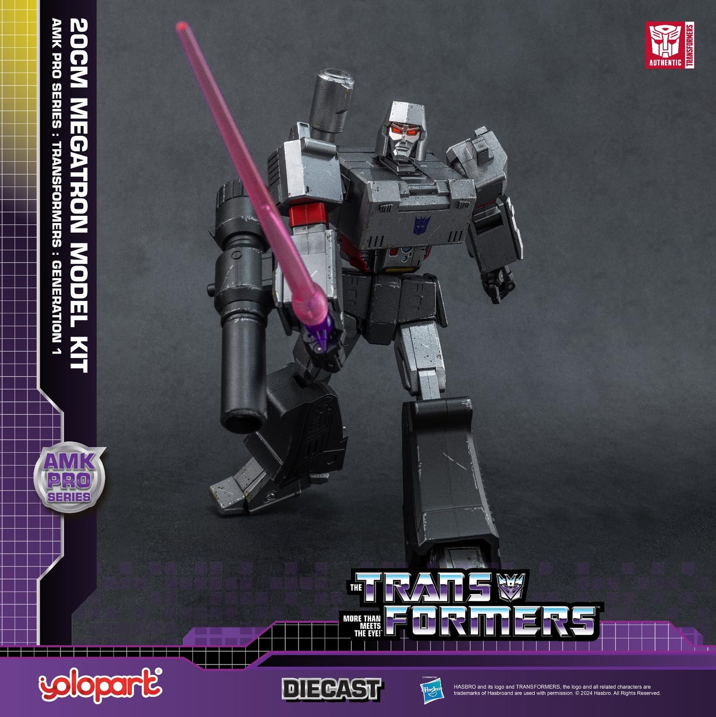 YOLOPARK Megatron Transformer Toy – 7.87 Inch G1 Megatron with Upgraded Weapons, Non-Transforming Official Licensed Collectible