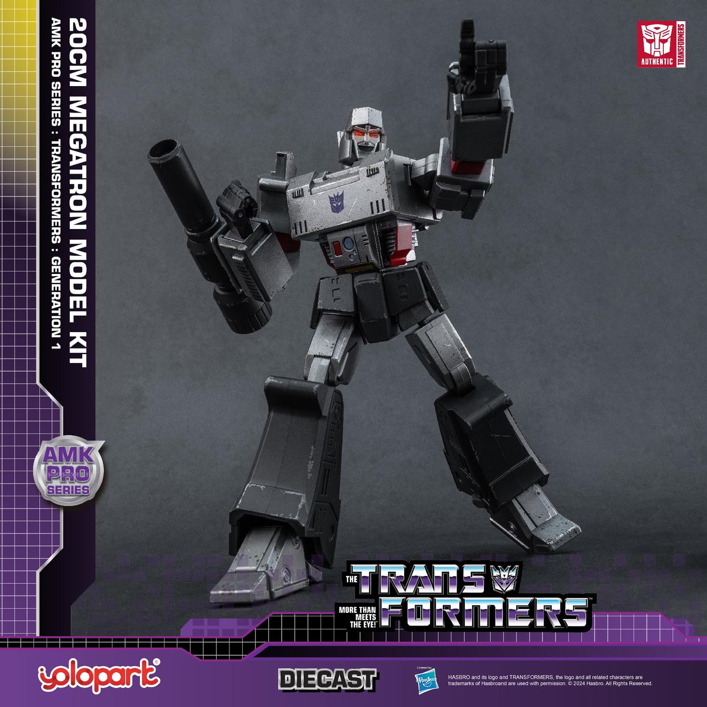 YOLOPARK Megatron Transformer Toy – 7.87 Inch G1 Megatron with Upgraded Weapons, Non-Transforming Official Licensed Collectible