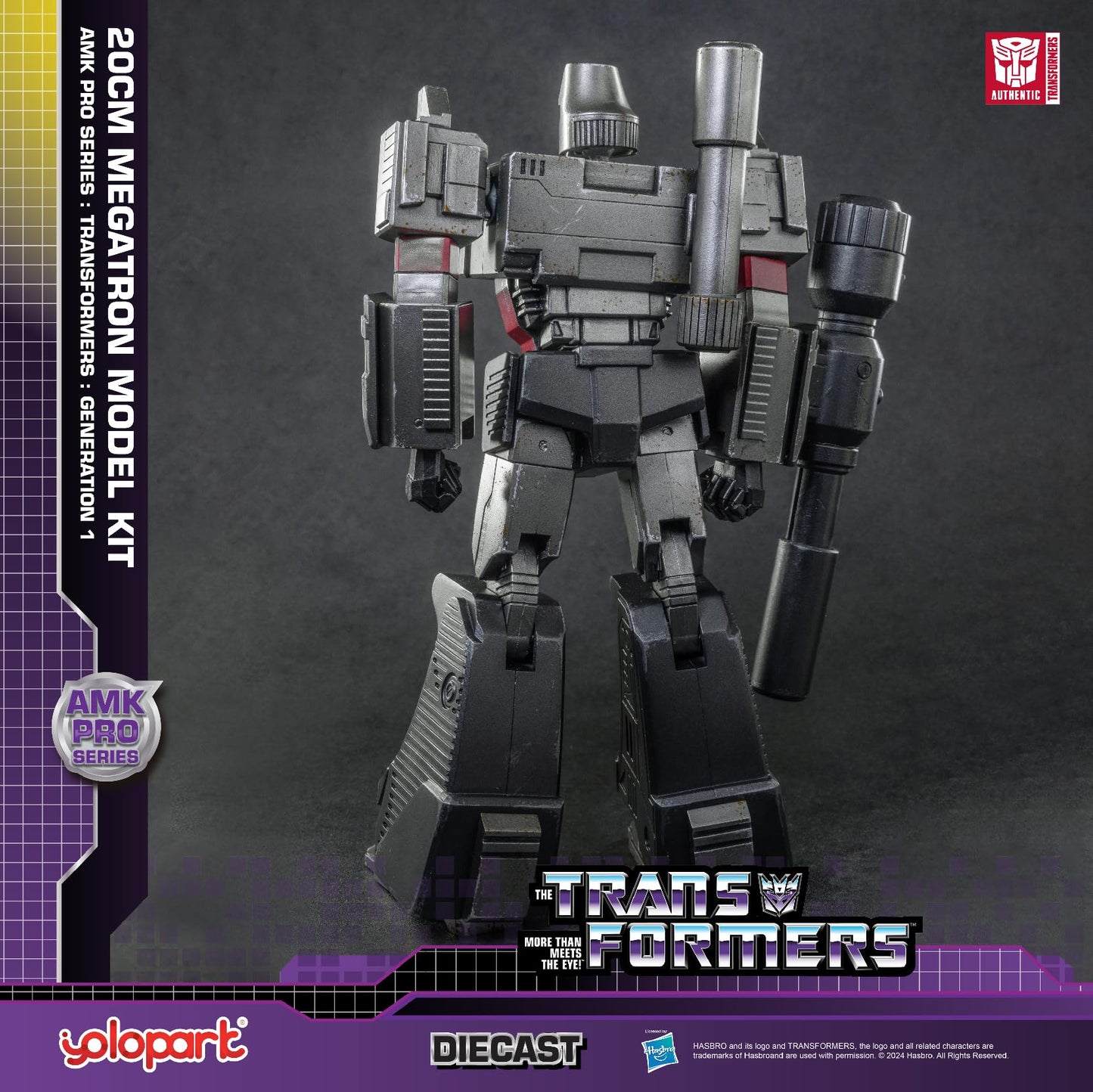 YOLOPARK Megatron Transformer Toy – 7.87 Inch G1 Megatron with Upgraded Weapons, Non-Transforming Official Licensed Collectible