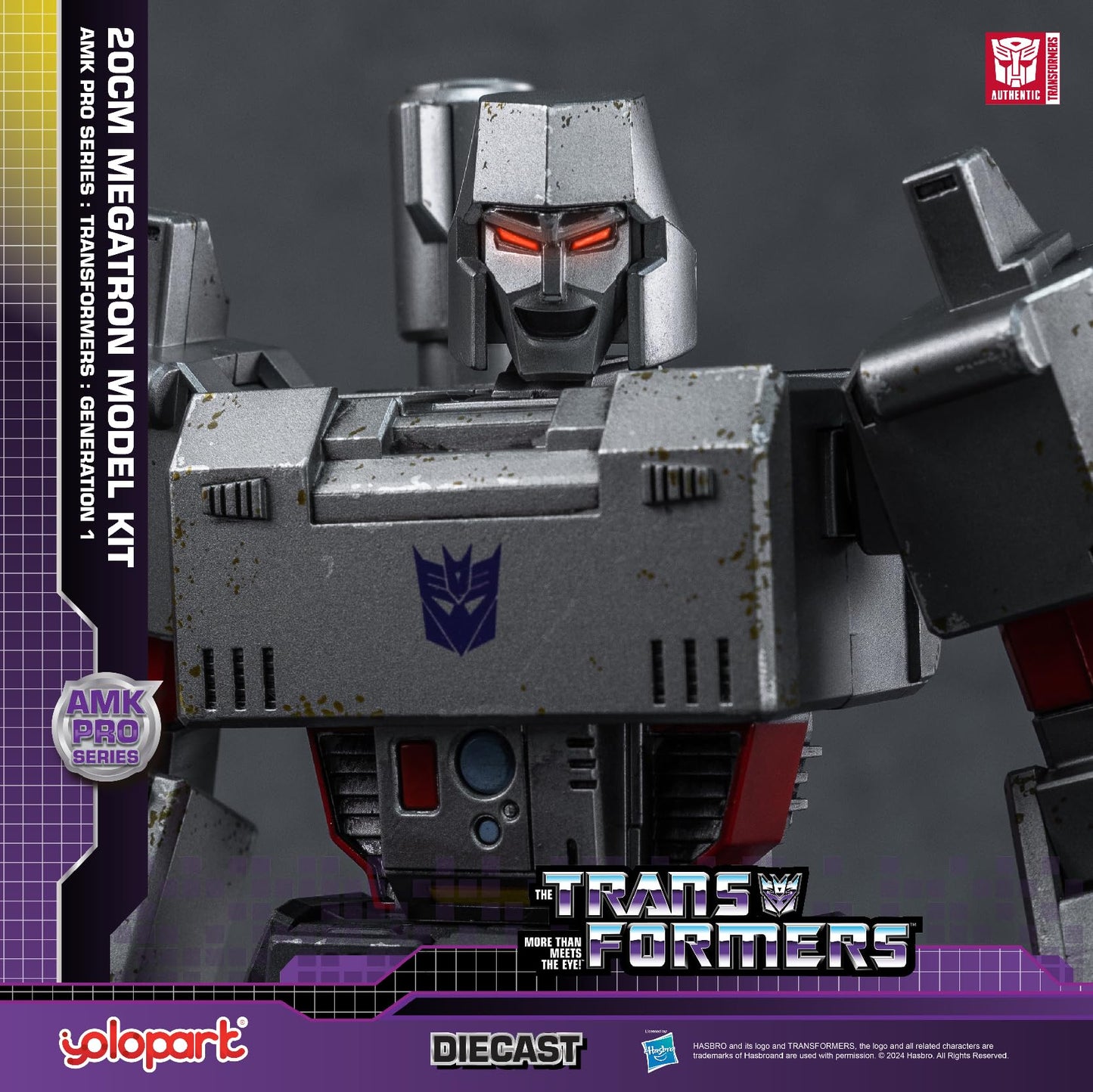 YOLOPARK Megatron Transformer Toy – 7.87 Inch G1 Megatron with Upgraded Weapons, Non-Transforming Official Licensed Collectible