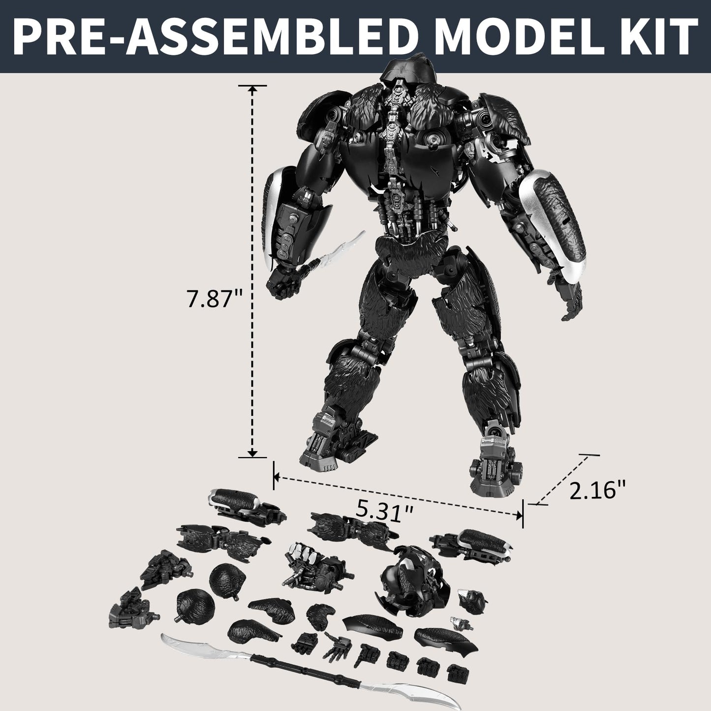 YOLOPARK Transformers Toys Optimus Primal Rise of The Beast Action Figure – 7.87 Inch, Official Licensed, No Converting