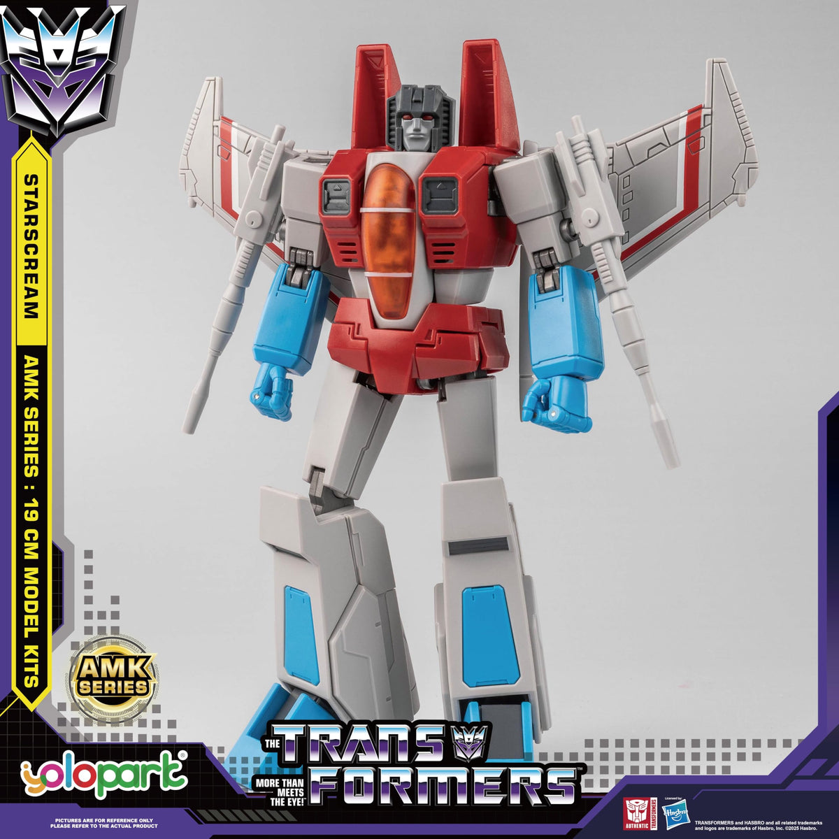 YOLOPARK Starscream AMK Series G1 Action Figure – 7.48-Inch Highly Articulated Decepticon, Non-Transforming