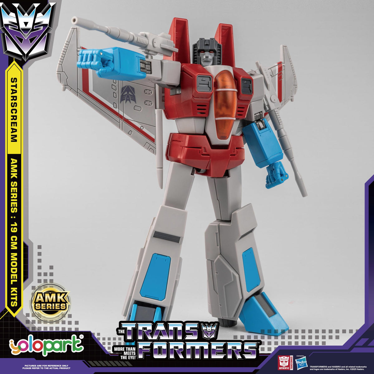 YOLOPARK Starscream AMK Series G1 Action Figure – 7.48-Inch Highly Articulated Decepticon, Non-Transforming