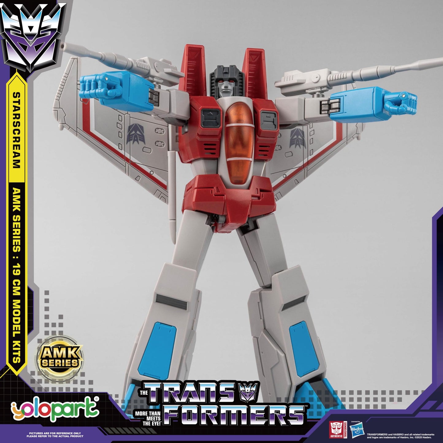 YOLOPARK Starscream AMK Series G1 Action Figure – 7.48-Inch Highly Articulated Decepticon, Non-Transforming