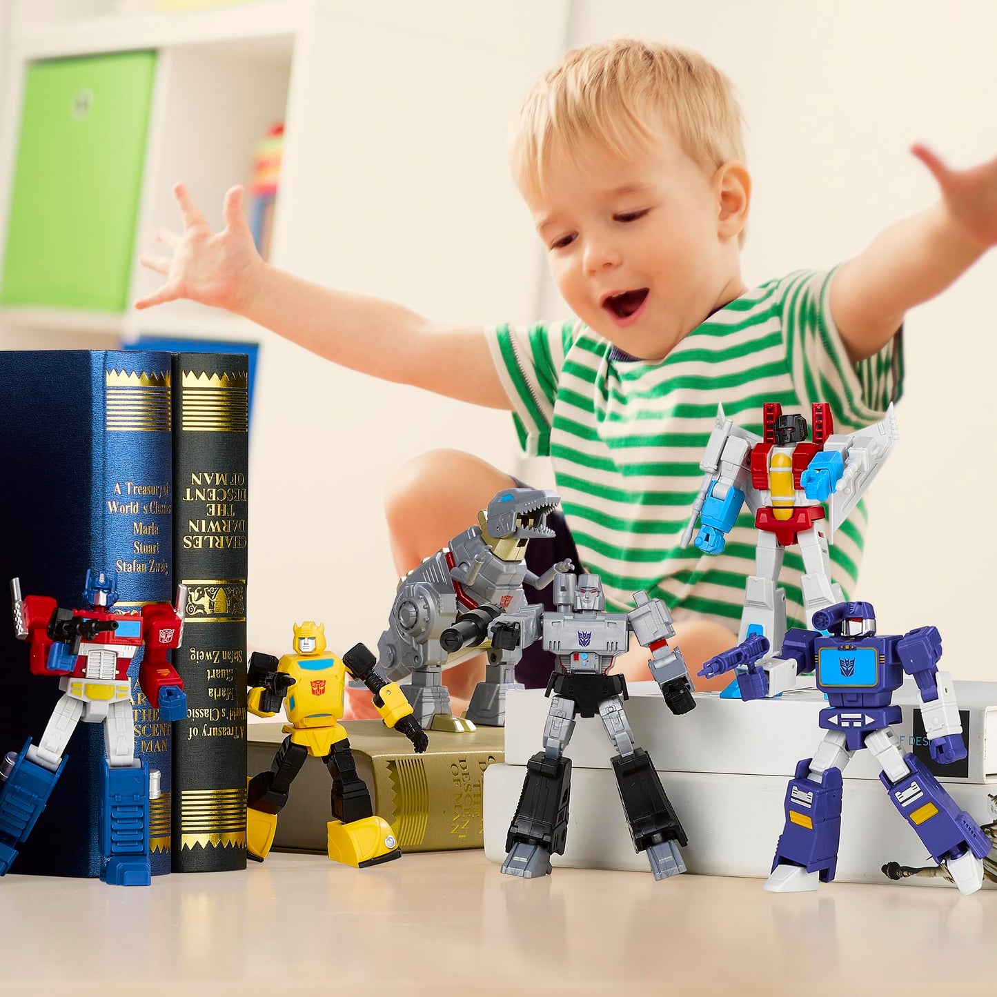 YOLOPARK Transformers G1 6-Pack Action Figures - Optimus Prime, Bumblebee, Megatron & More (No Converting)