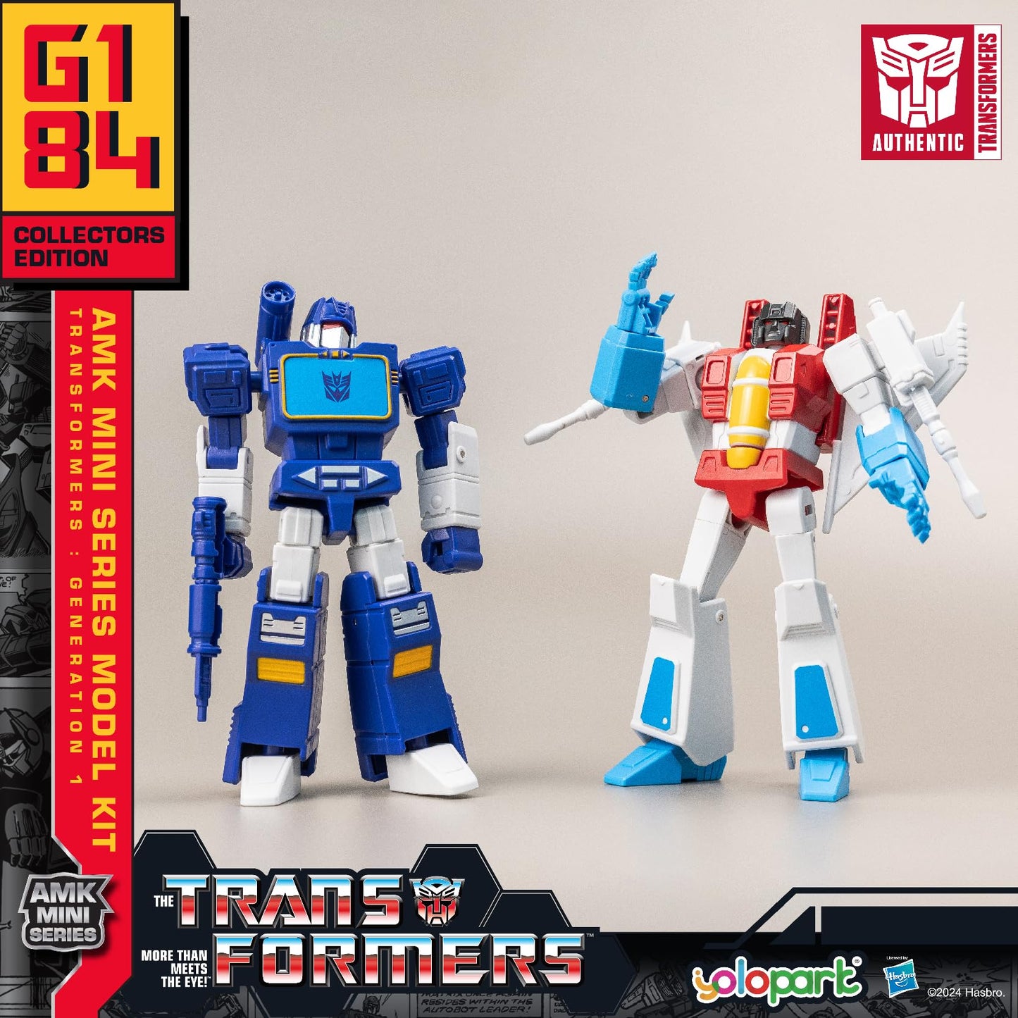 YOLOPARK Transformers G1 6-Pack Action Figures - Optimus Prime, Bumblebee, Megatron & More (No Converting)