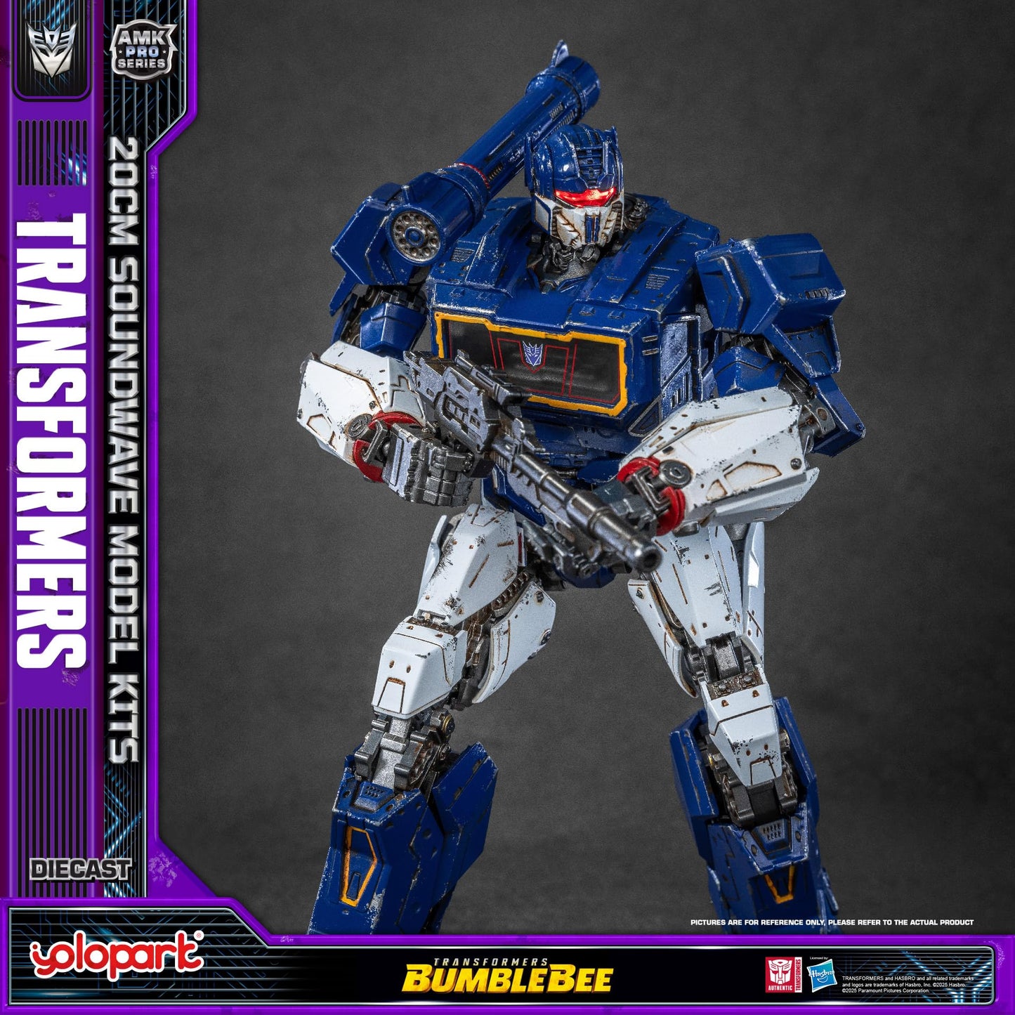 YOLOPARK Transformers AMK PRO Soundwave & Ravage – 7.87-Inch LED Magnet-Eye Figure Kit with Upgraded Weaponry