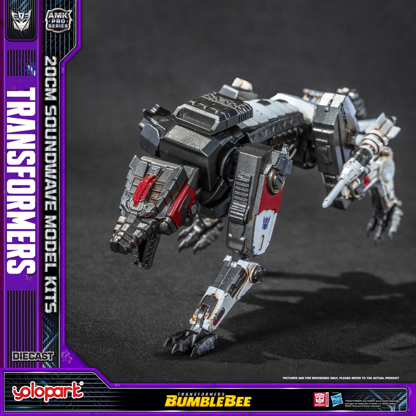 YOLOPARK Transformers AMK PRO Soundwave & Ravage – 7.87-Inch LED Magnet-Eye Figure Kit with Upgraded Weaponry