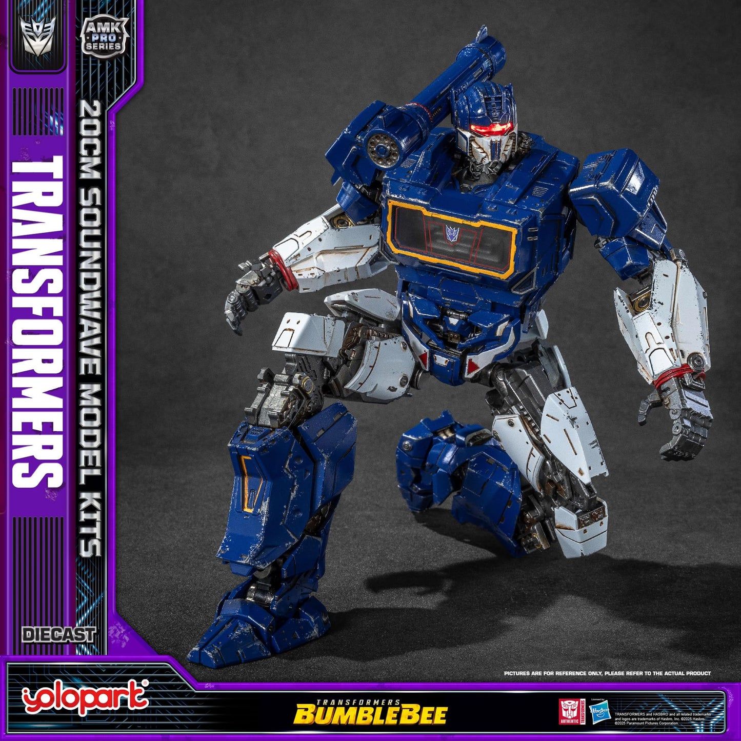 YOLOPARK Transformers AMK PRO Soundwave & Ravage – 7.87-Inch LED Magnet-Eye Figure Kit with Upgraded Weaponry