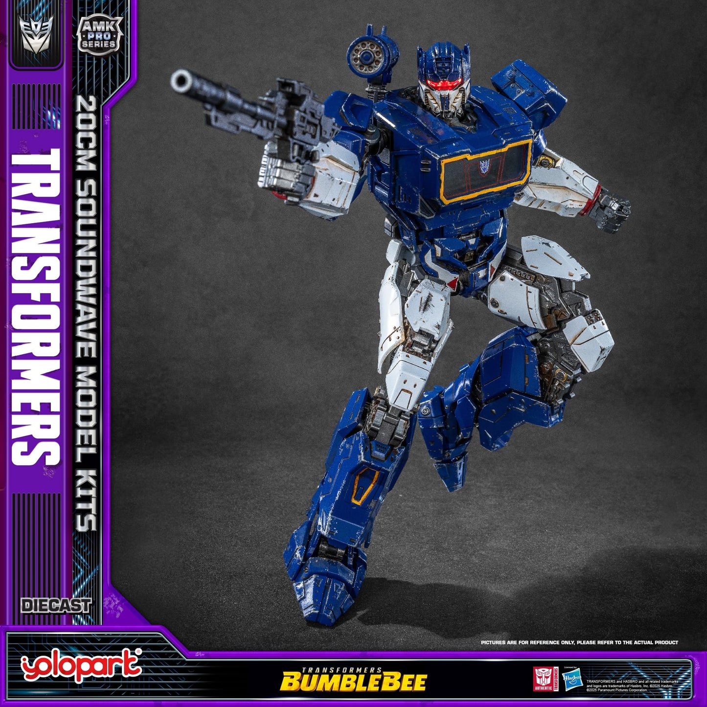 YOLOPARK Transformers AMK PRO Soundwave & Ravage – 7.87-Inch LED Magnet-Eye Figure Kit with Upgraded Weaponry