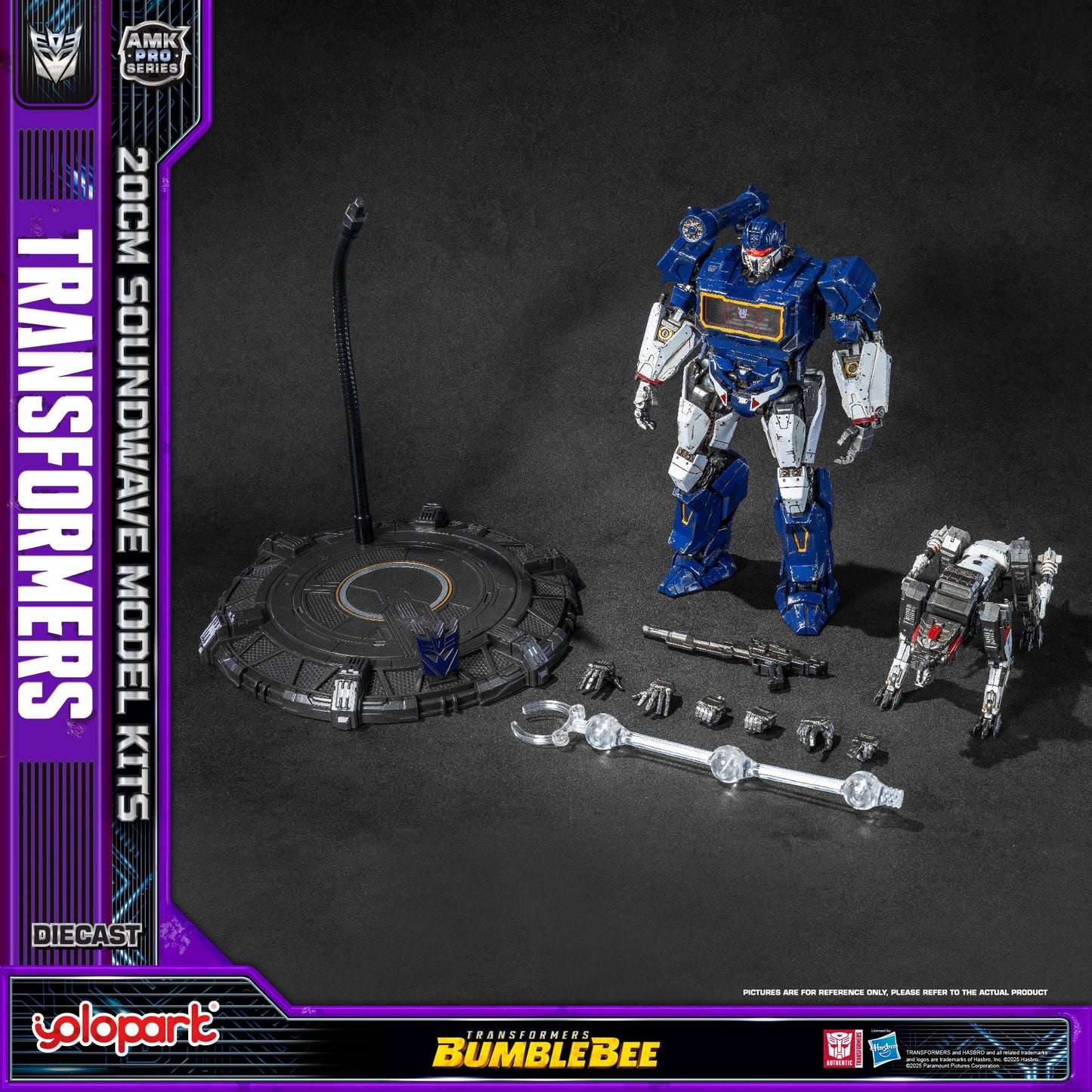 YOLOPARK Transformers AMK PRO Soundwave & Ravage – 7.87-Inch LED Magnet-Eye Figure Kit with Upgraded Weaponry