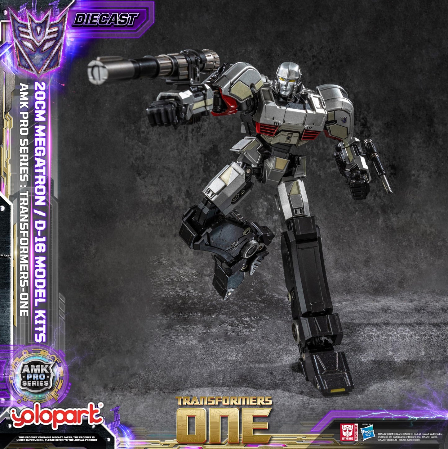 YOLOPARK Transformers One Megatron AMK PRO – D-16 & Final Form, 7.87-Inch, Light-Up