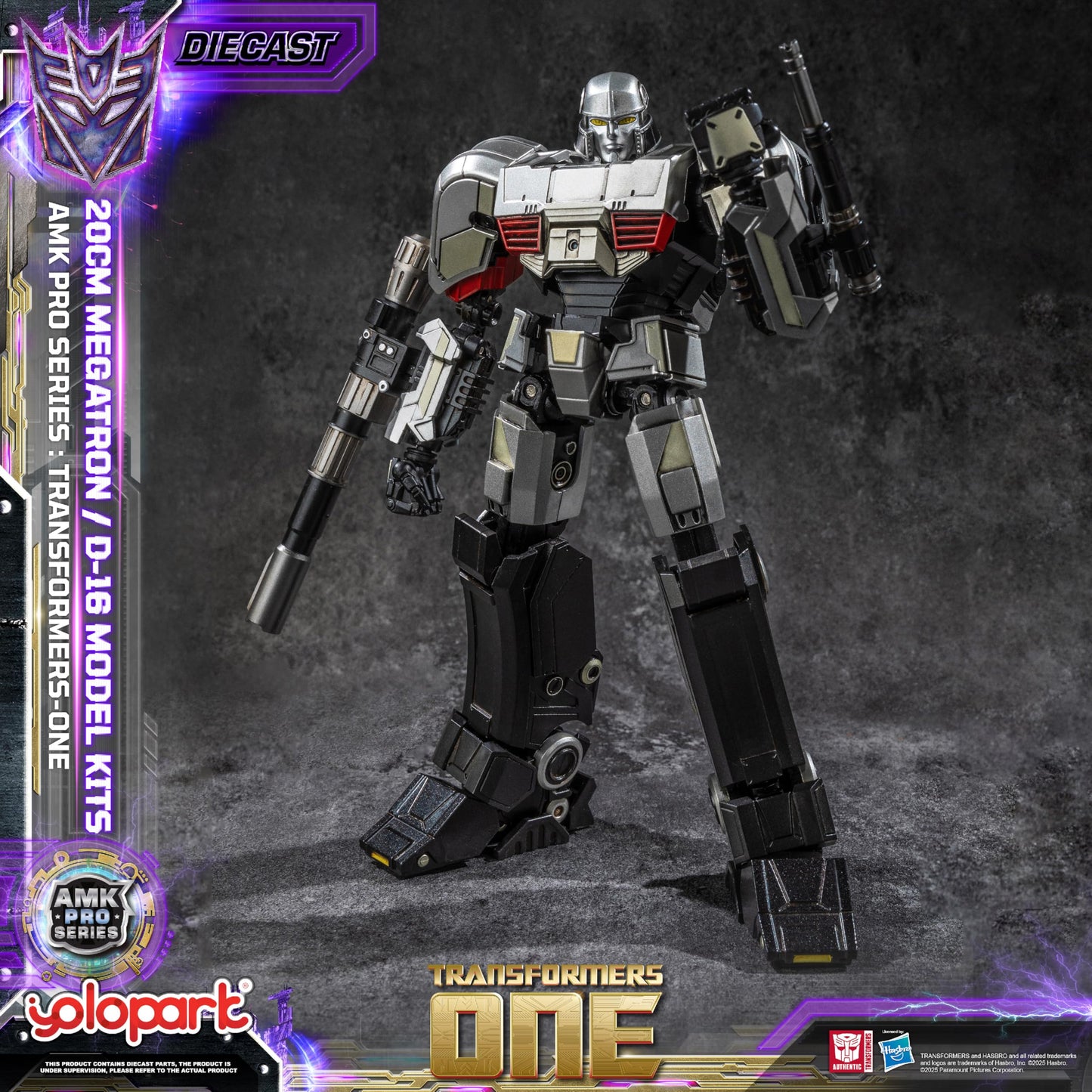 YOLOPARK Transformers One Megatron AMK PRO – D-16 & Final Form, 7.87-Inch, Light-Up