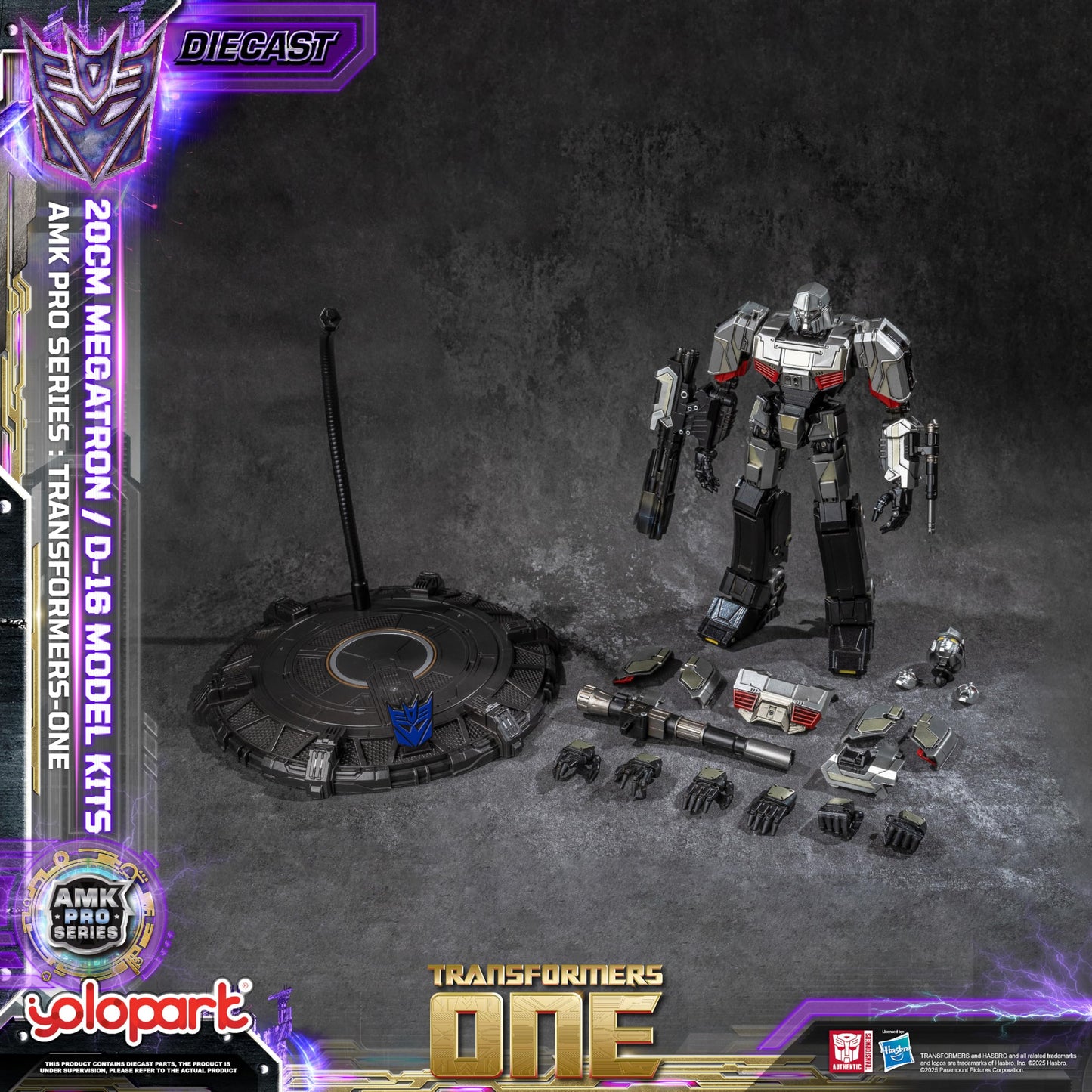 YOLOPARK Transformers One Megatron AMK PRO – D-16 & Final Form, 7.87-Inch, Light-Up