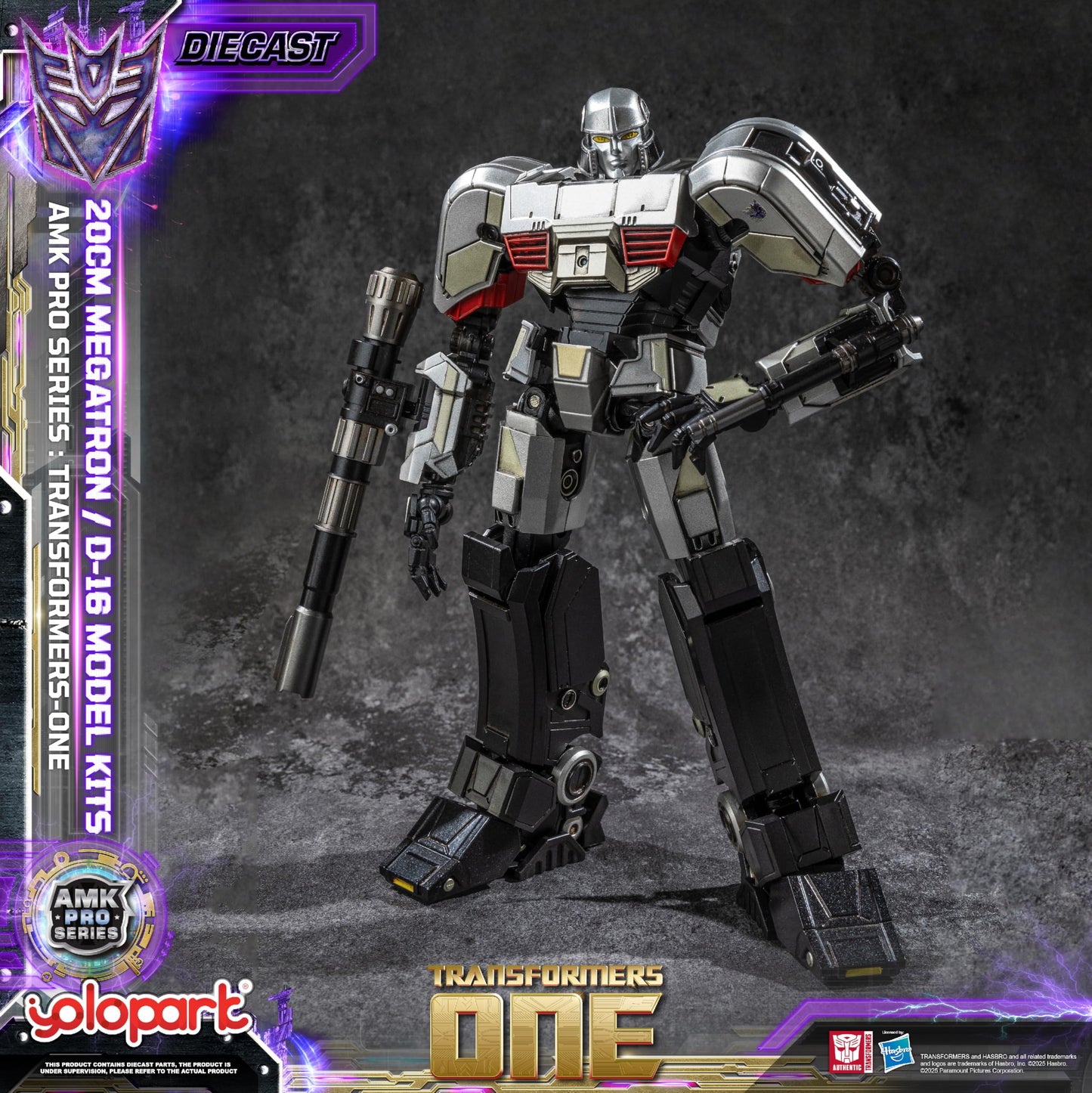 YOLOPARK Transformers One Megatron AMK PRO – D-16 & Final Form, 7.87-Inch, Light-Up