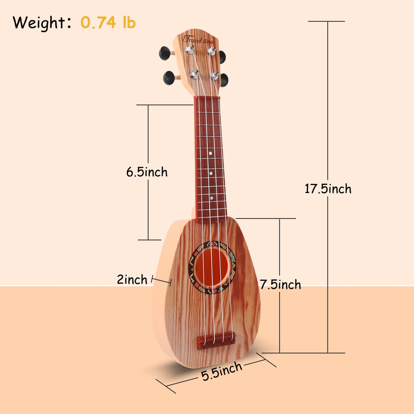 YOLOPARK 17-Inch Kids Guitar – Beginner Wooden Toy Guitar for Ages 3–7