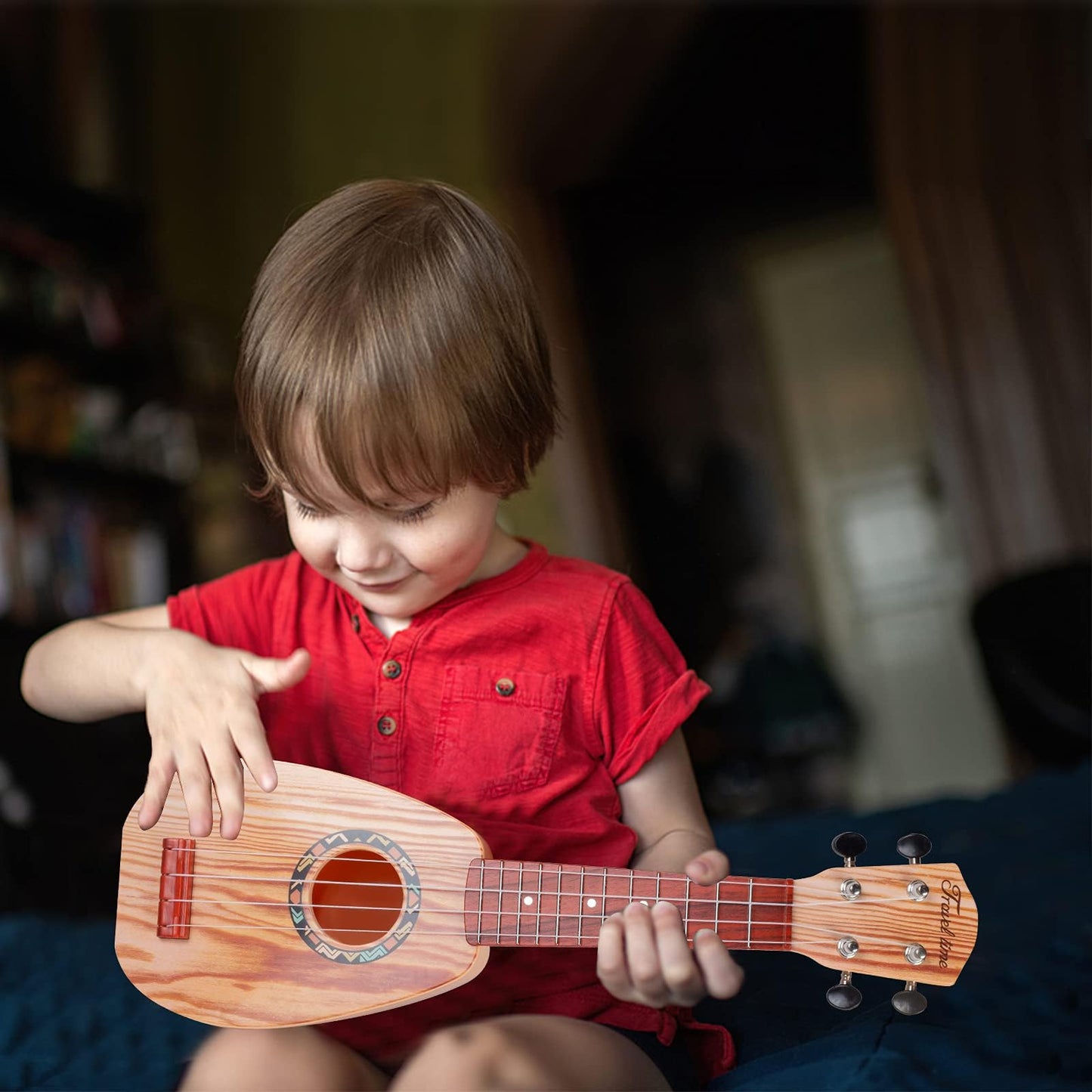 YOLOPLUS+ 17 Inch Kids Ukulele Toy – Safe, Lightweight Beginner Instrument with Strap & Tutorial