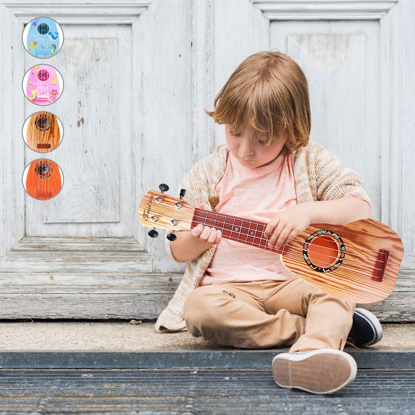 YOLOPLUS+ 17 Inch Kids Ukulele Toy – Safe, Lightweight Beginner Instrument with Strap & Tutorial