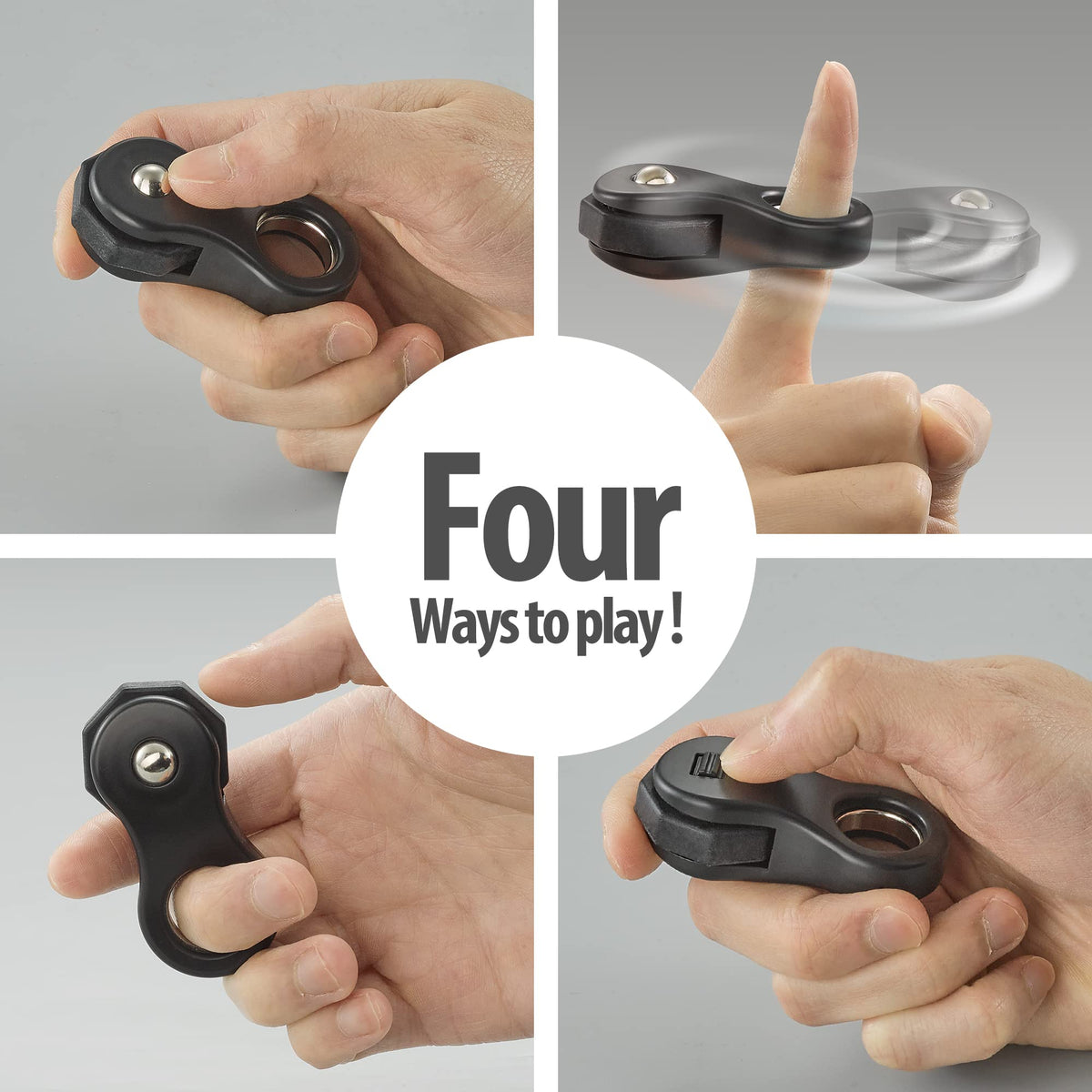 Yolscue Fidget Spinner – Quiet Ergonomic Stress Relief Toy for Adults & Teens (Black)