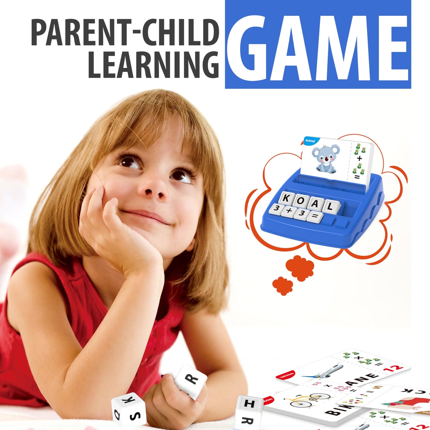 Yolscue Montessori Matching Letter Games – Alphabet & Math Toys for Ages 3-8 (Navy Blue)