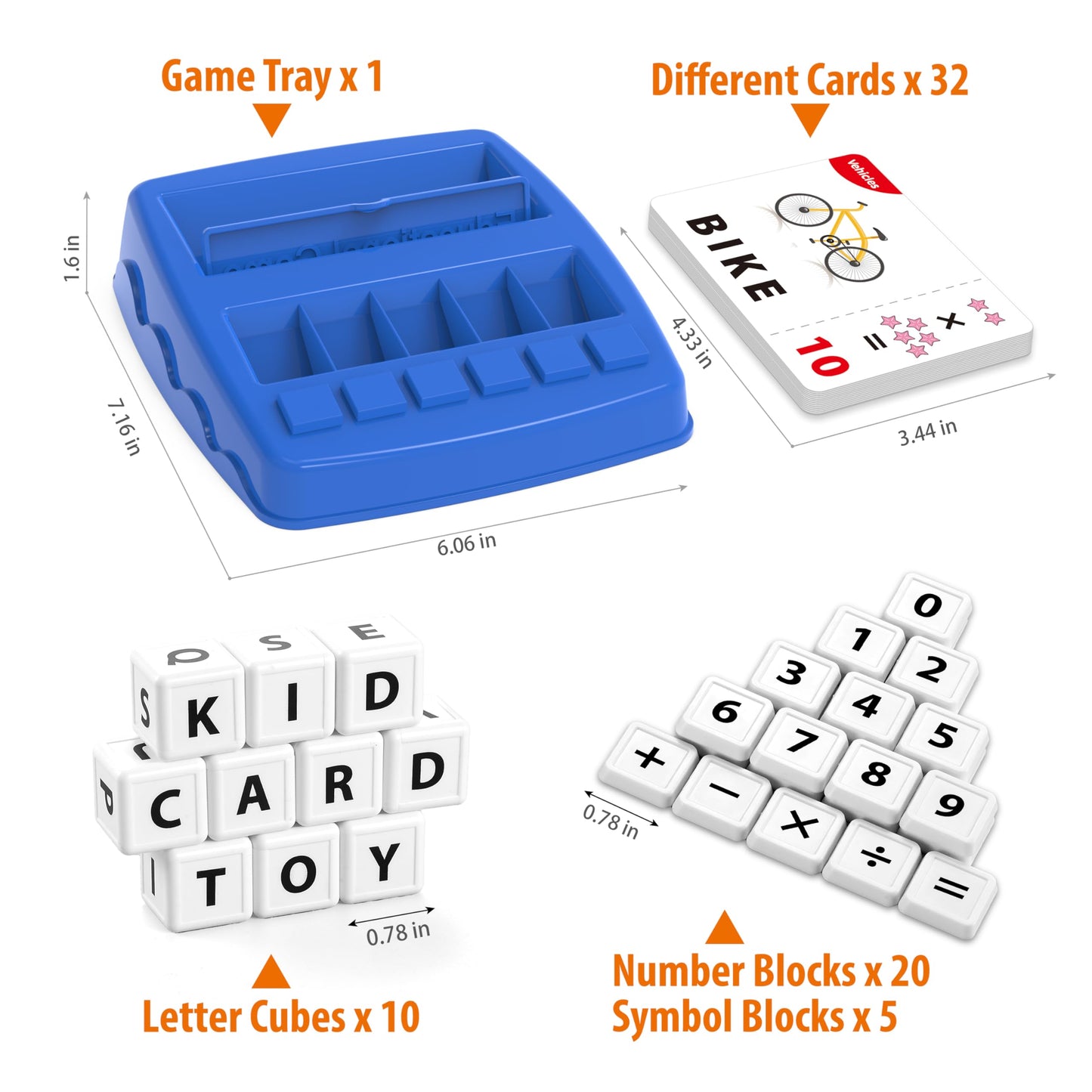 Yolscue Montessori Matching Letter Games – Alphabet & Math Toys for Ages 3-8 (Navy Blue)