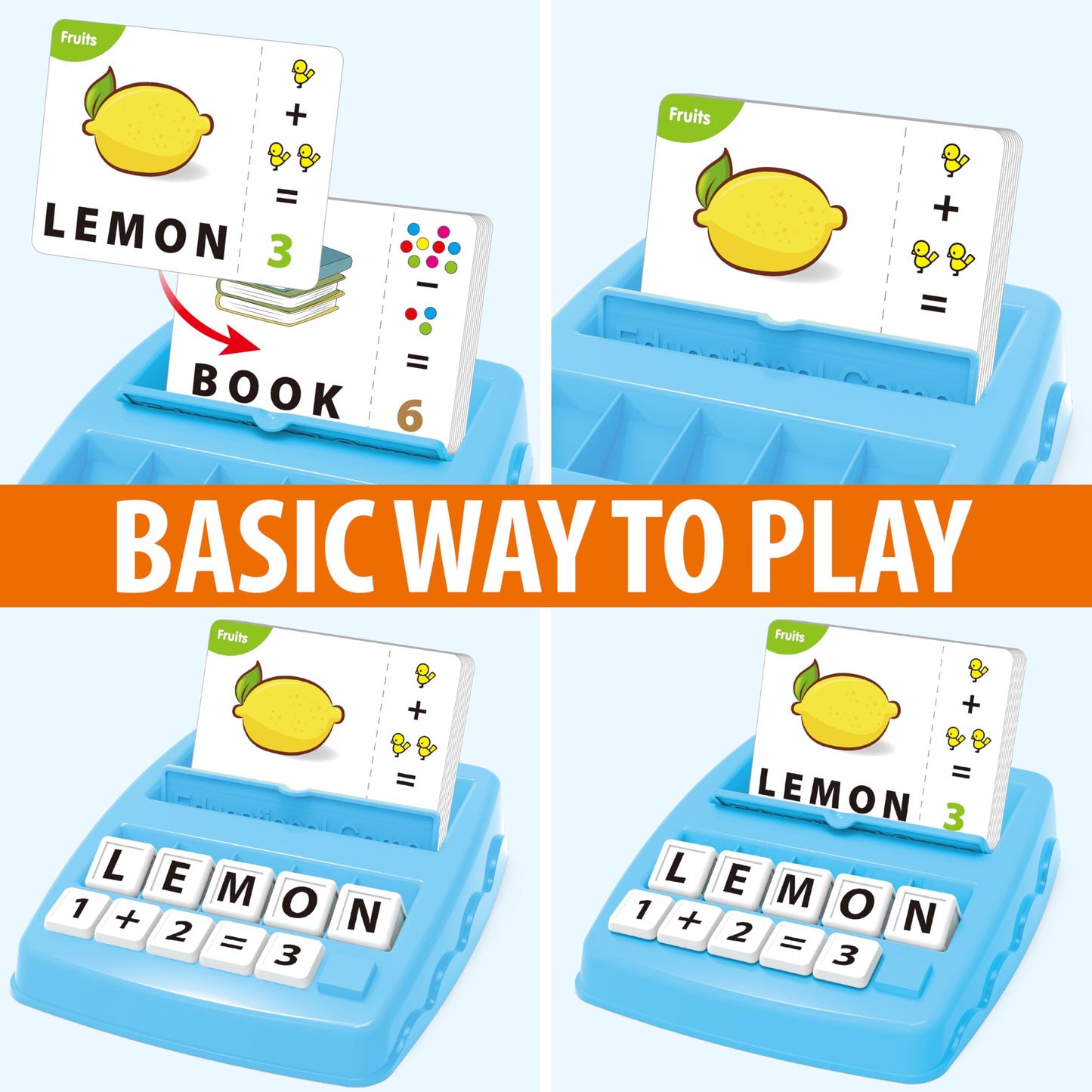 Yolscue Montessori Letter Matching Games for Ages 3-8 – Alphabet & Math Toy (Blue)
