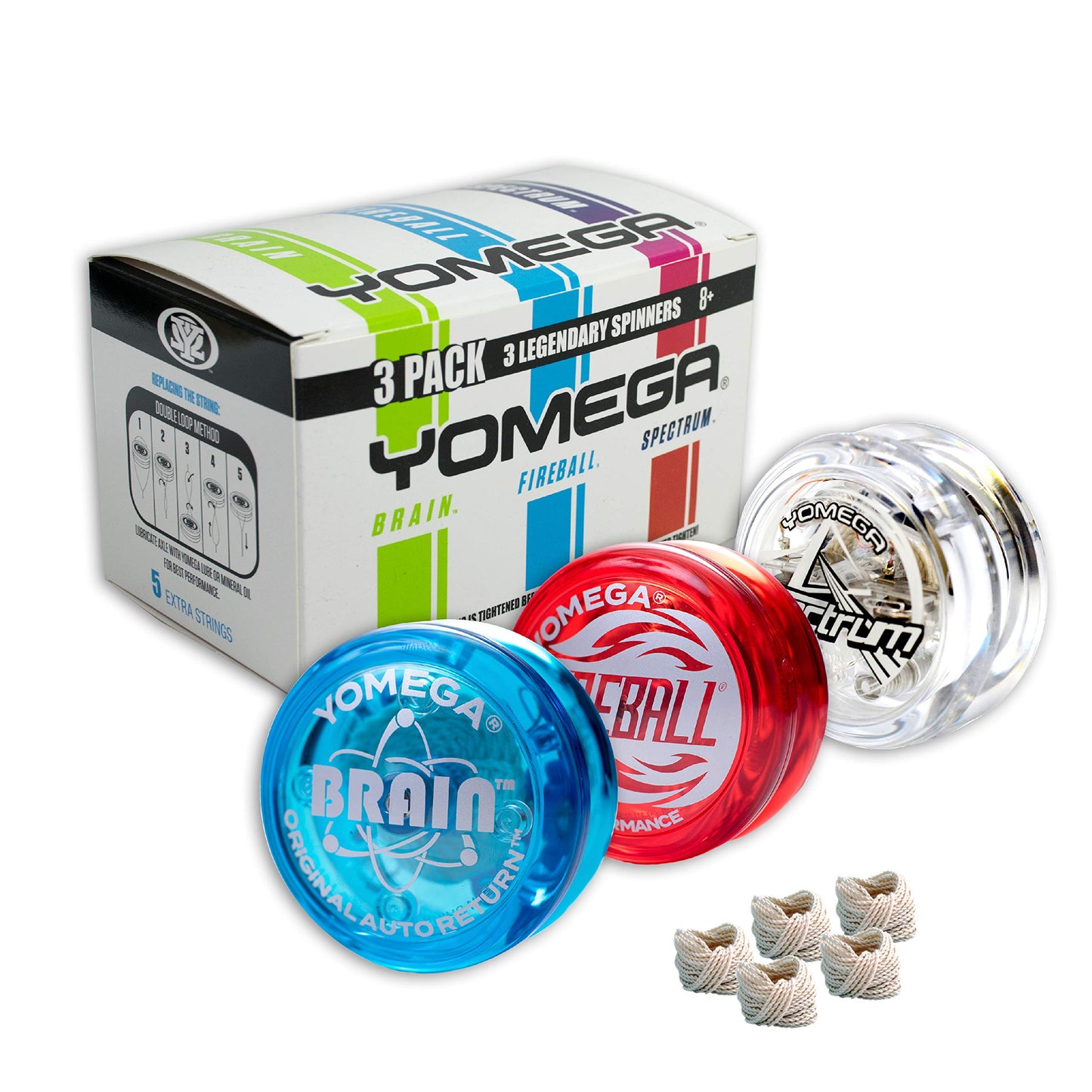 Yomega 3 Legendary Spinners: Brain Auto Return YoYo, Fireball Transaxle, Spectrum LED