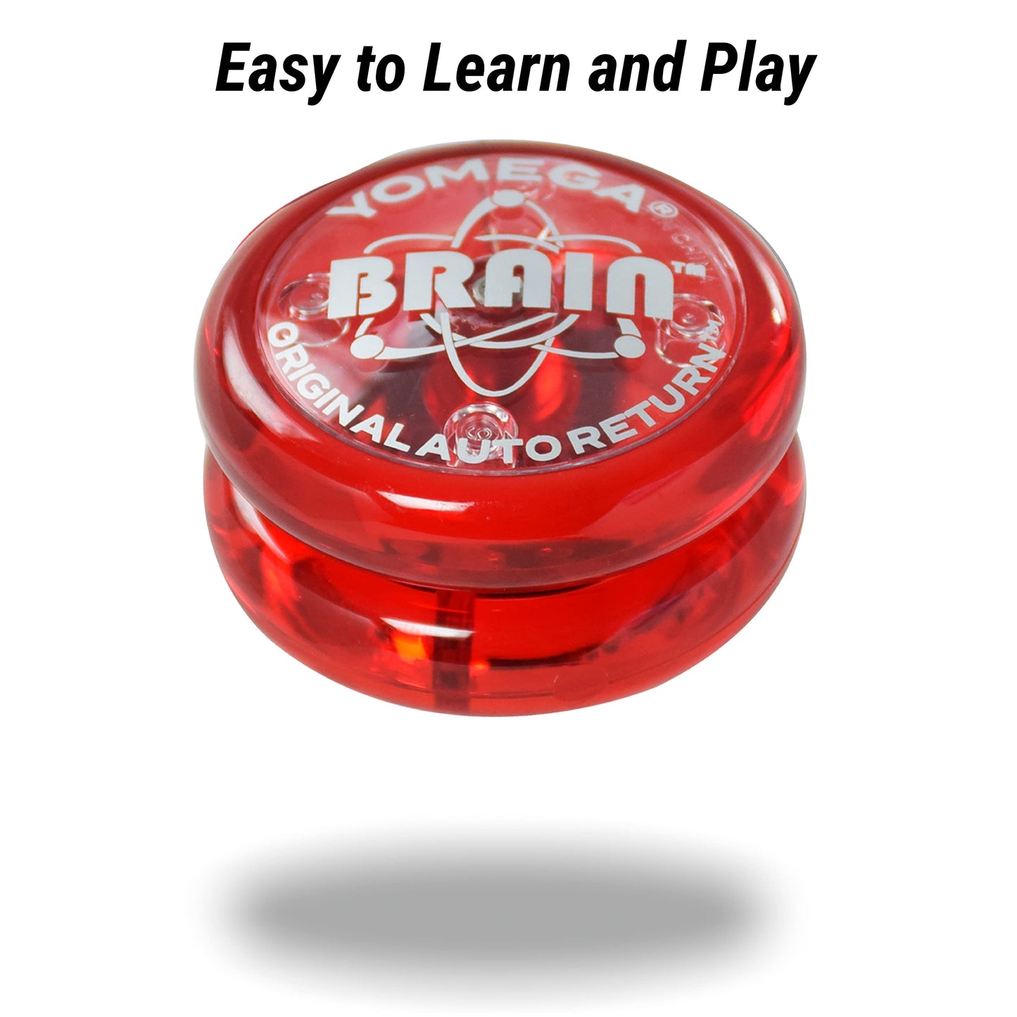 Yomega The Original Brain Yoyo - Auto Return Beginner Yoyo, Red, 3-Month Warranty