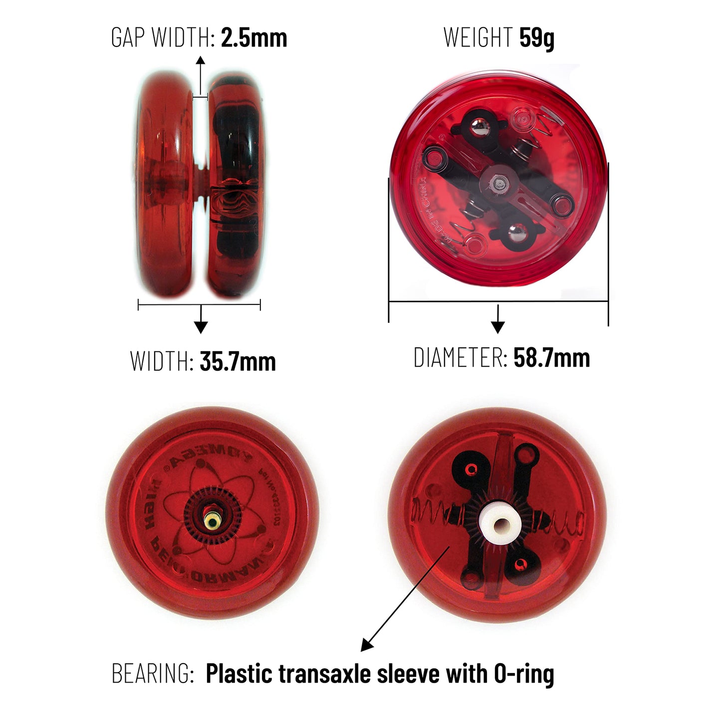 Yomega The Original Brain Yoyo - Auto Return Beginner Yoyo, Red, 3-Month Warranty