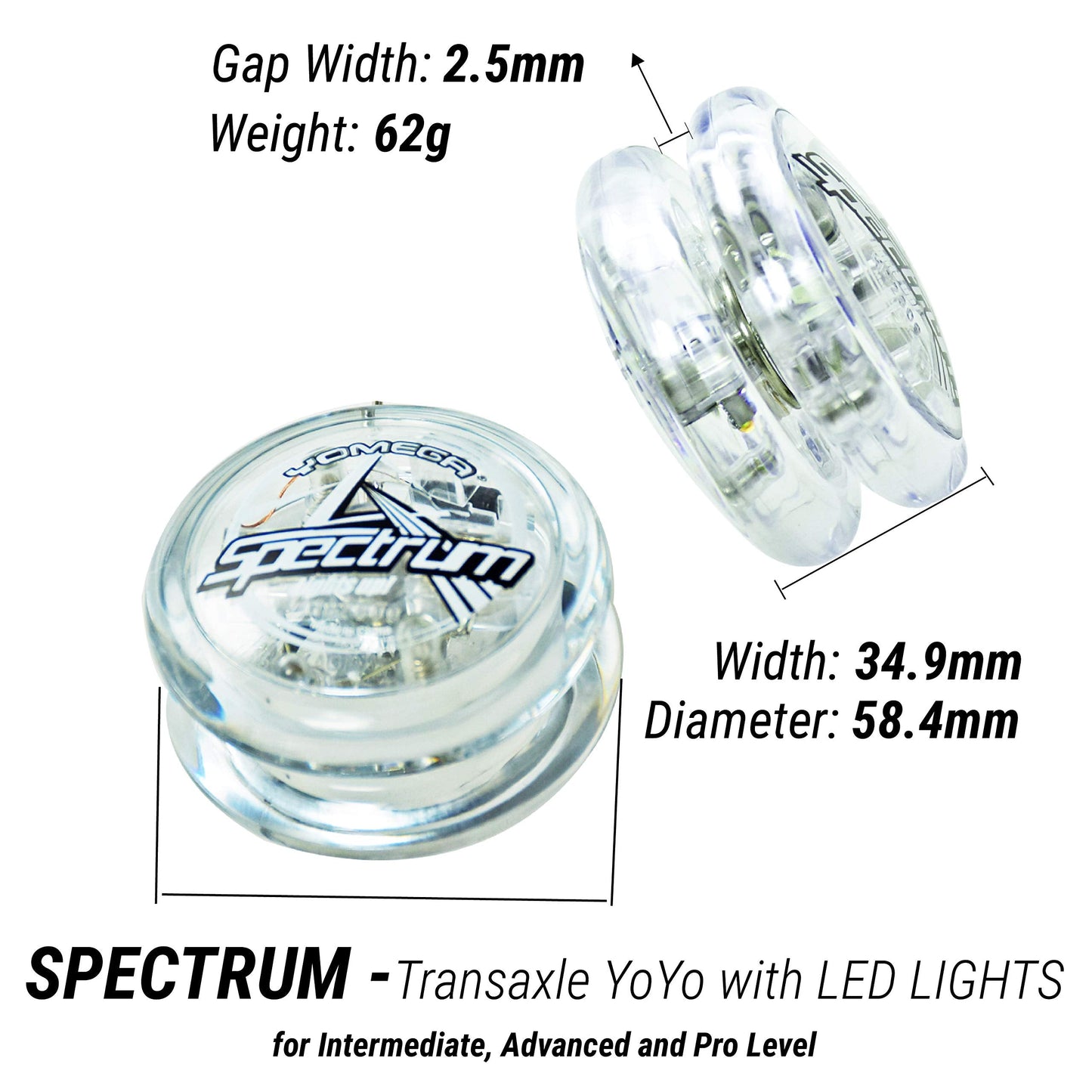 Yomega 3 Legendary Spinners: Brain Auto Return YoYo, Fireball Transaxle, Spectrum LED