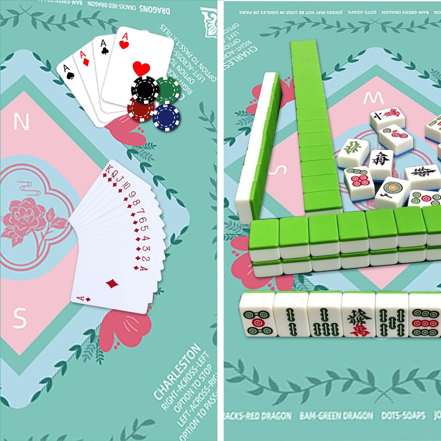 YOMEYOT Mahjong Mat 31.5 x 31.5 in – Noise-Reducing, Non-Slip Table Pad