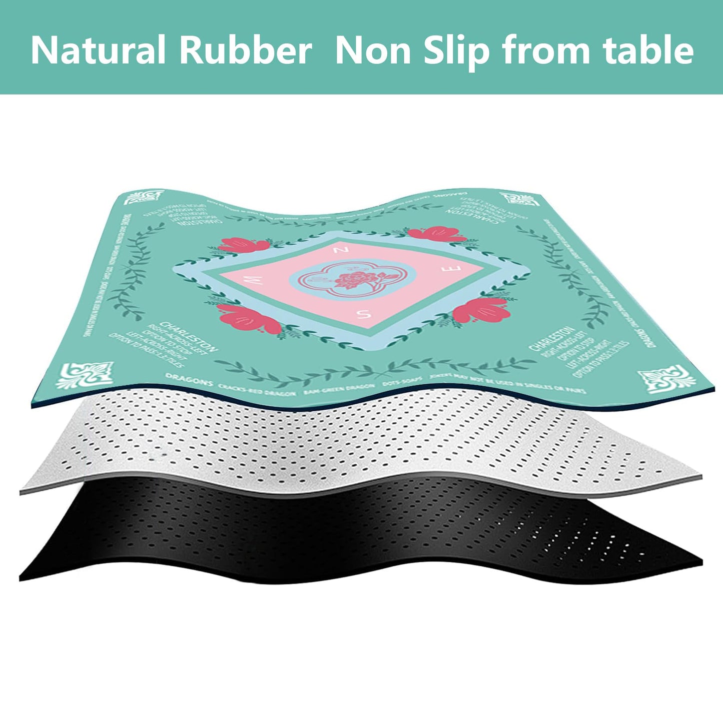 YOMEYOT Mahjong Mat 31.5 x 31.5 in – Noise-Reducing, Non-Slip Table Pad