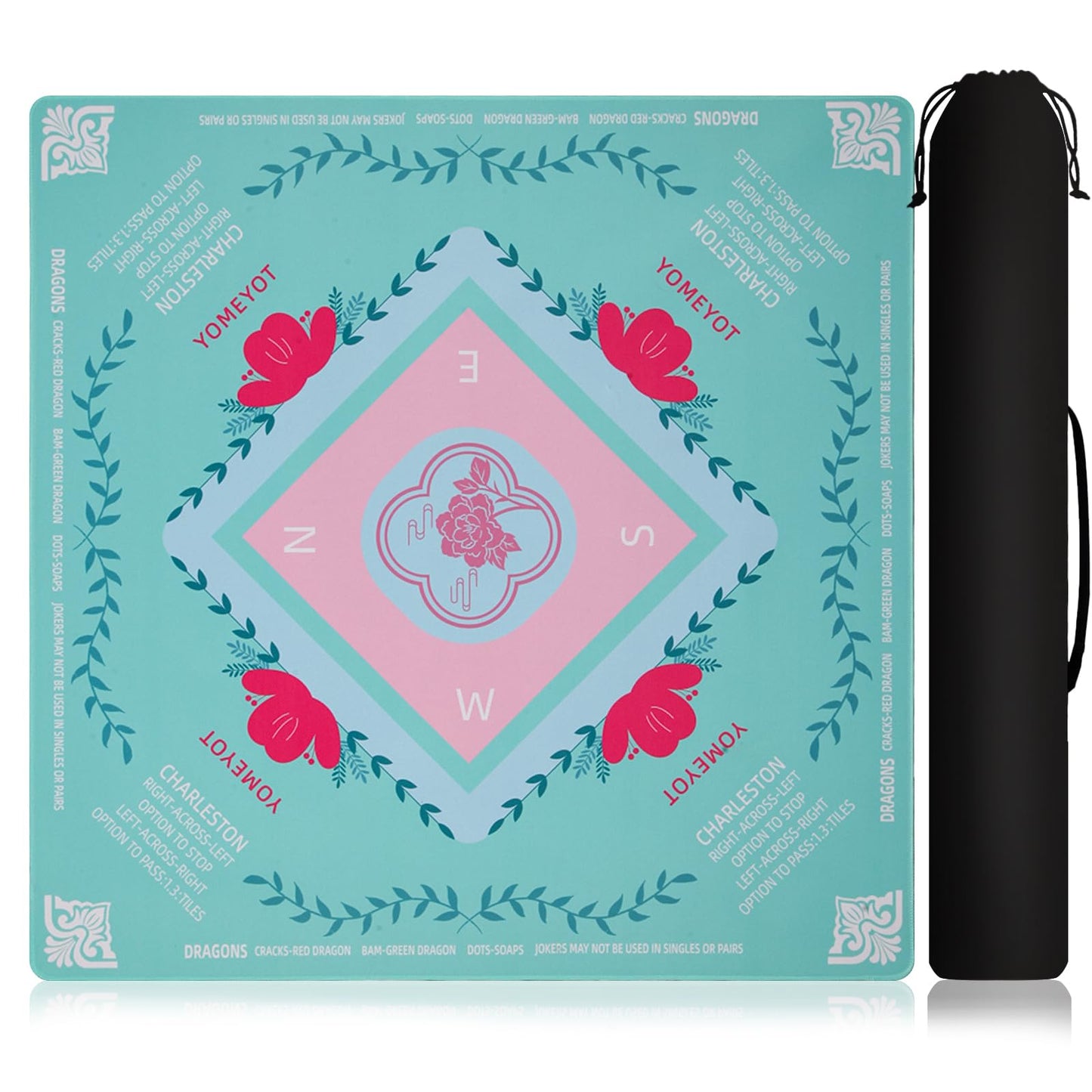 YOMEYOT Mahjong Mat 31.5 x 31.5 in – Noise-Reducing, Non-Slip Table Pad