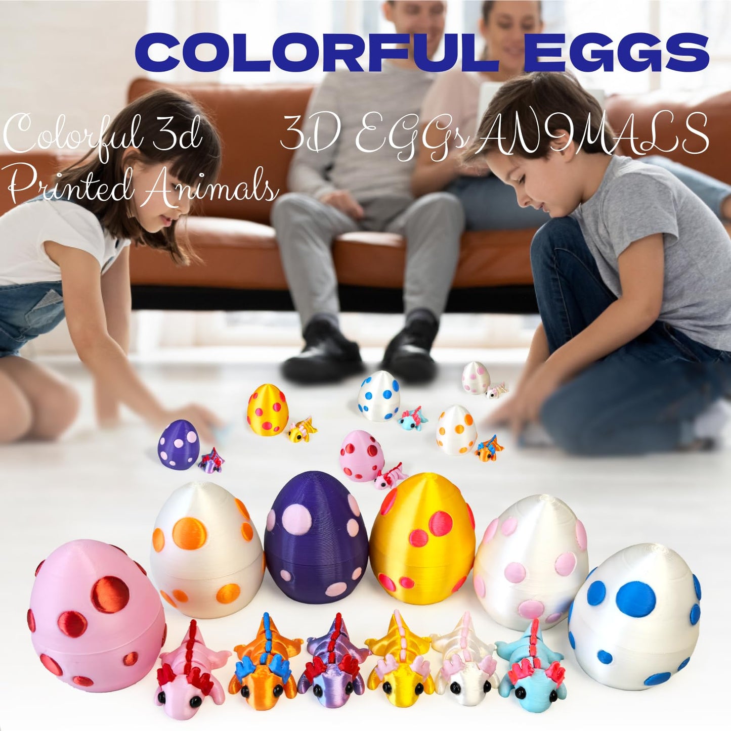 YonaaClin 3D Printed Dragon Egg with Dragon Inside — Glowing Night Fidget Toy Set (12-Piece)