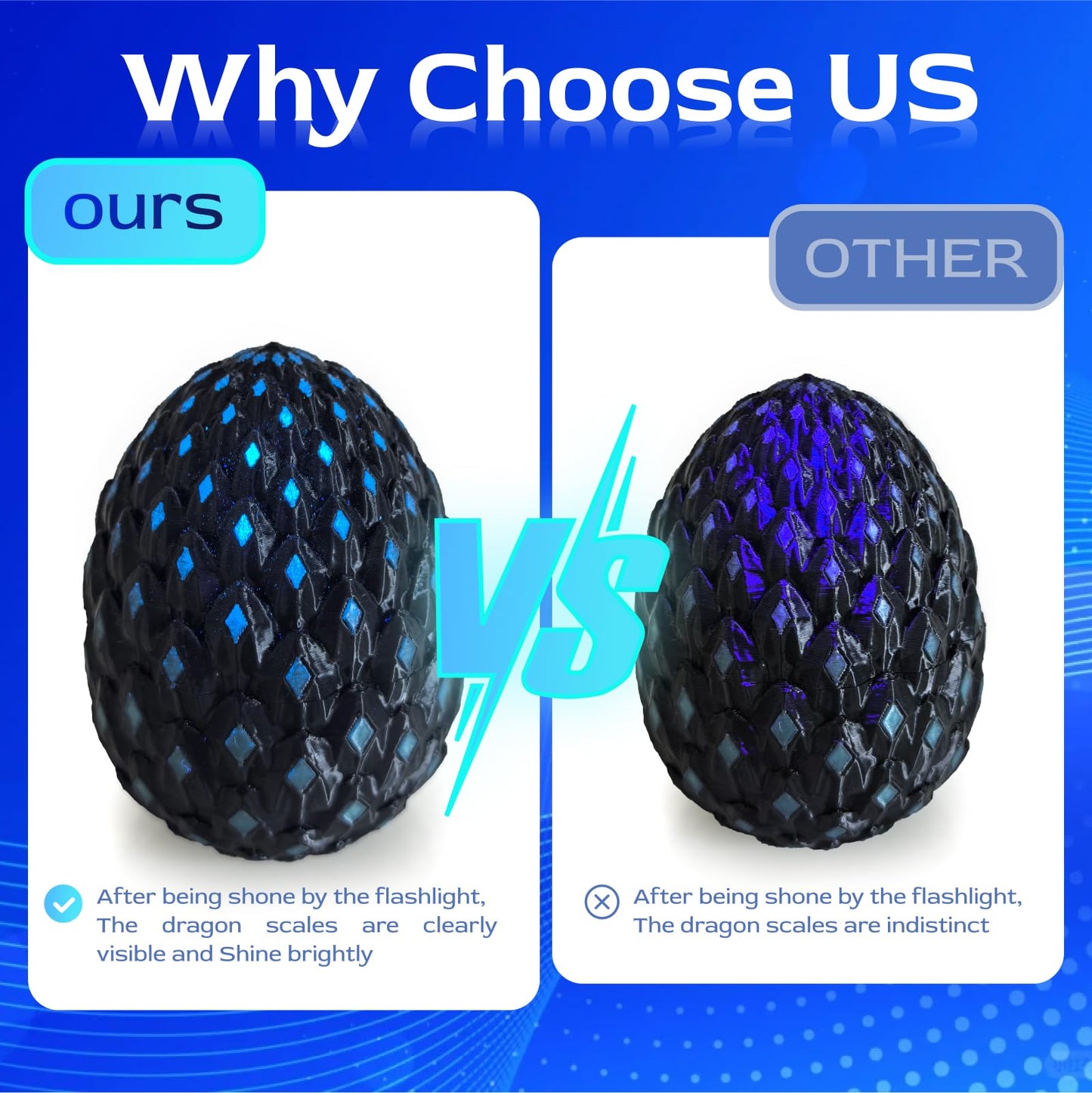 YonaaClin 3D Printed Dragon Egg with Dragon Inside – Glowing Night Light, Fidget Toy & Collectible
