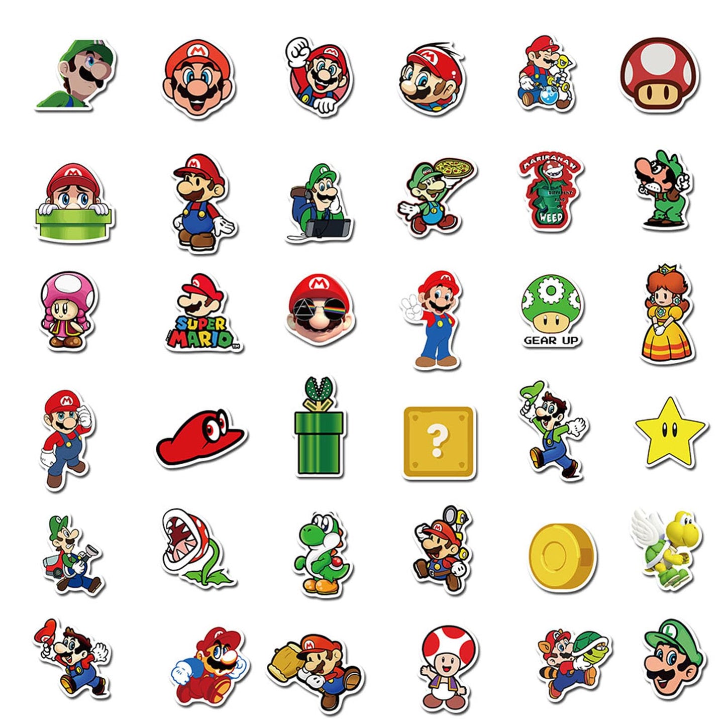 YONGAI 100Pcs Mario Sticker Pack – Waterproof Vinyl Decals for Water Bottles, Laptops & Skateboards