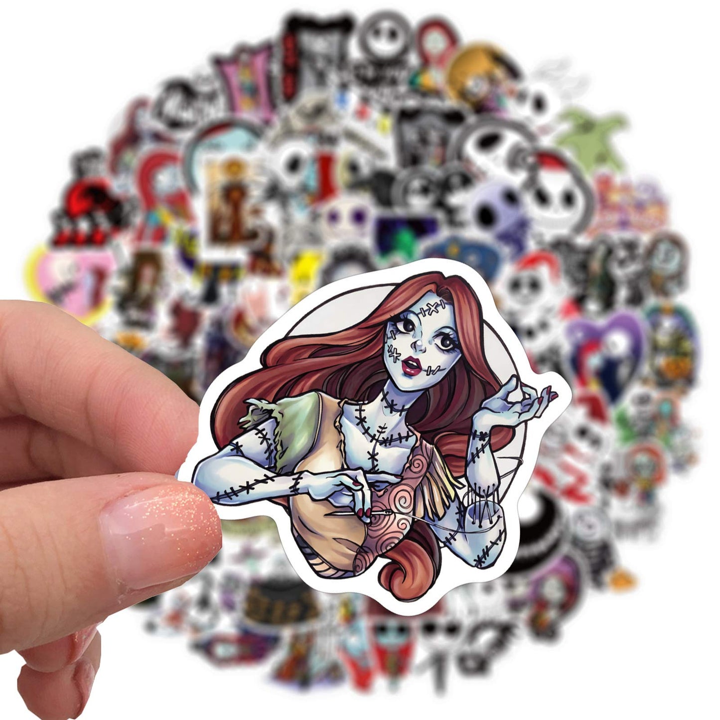 YONGAI 100Pcs Nightmare Before Christmas Sticker Pack – Waterproof Vinyl Decals for Laptops, Skateboards, Notebooks