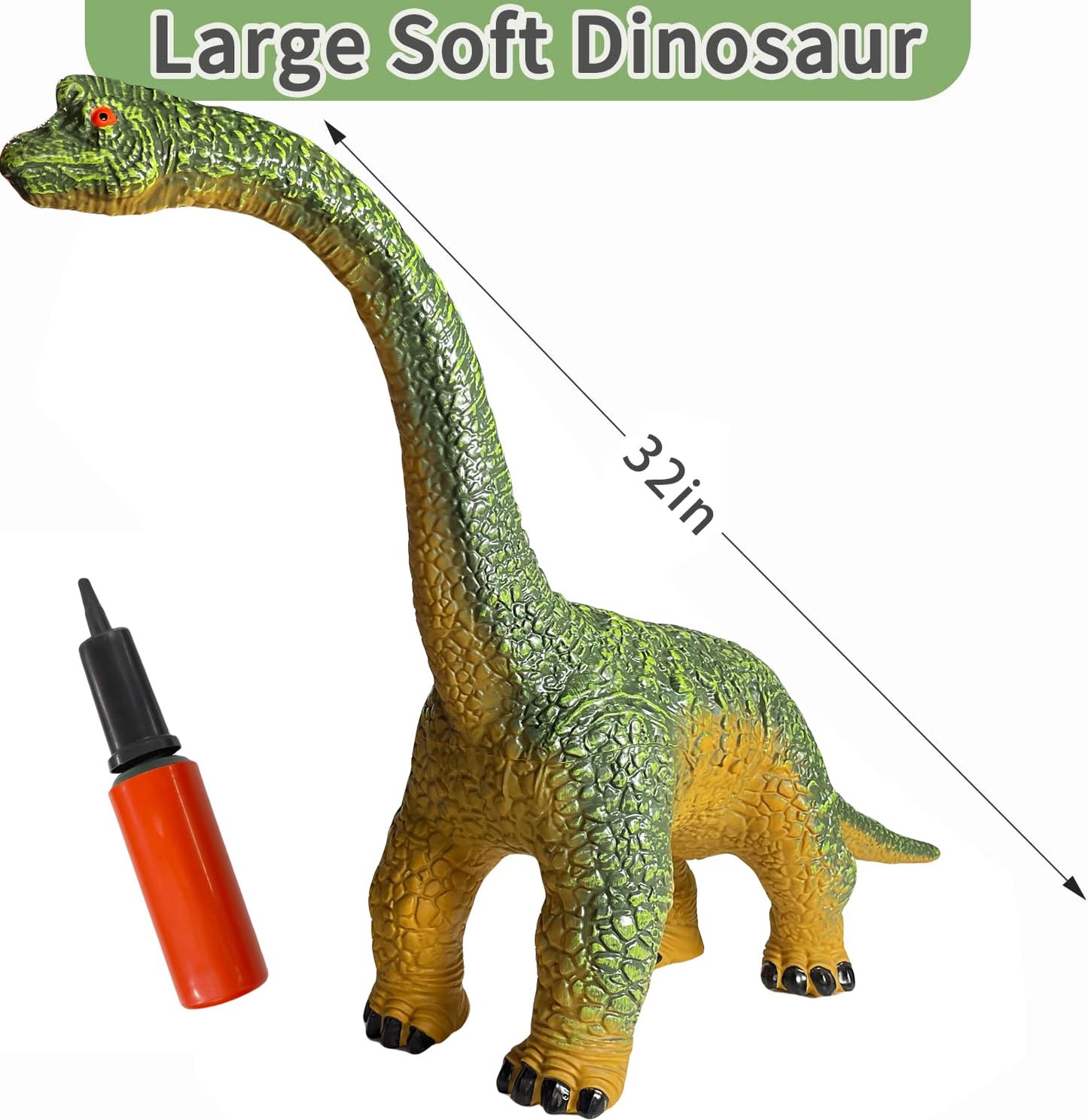 YONGJULE Big Brachiosaurus 32-Inch Inflatable Dinosaur Toy – Safe, Realistic Play