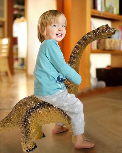 YONGJULE Big Brachiosaurus 32-Inch Inflatable Dinosaur Toy for Kids 3-5 | Safe, Durable Play
