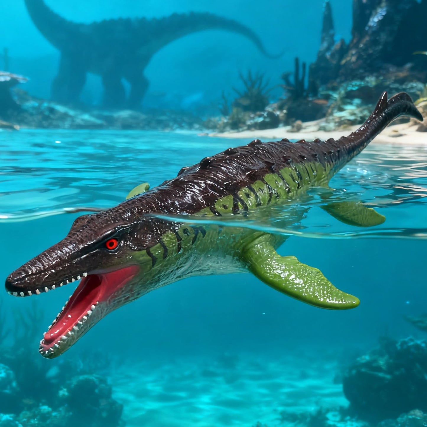 YONGJULE 32-Inch Mosasaurus Inflatable Dinosaur Toy – Large Soft Dino for Kids 3-5, Birthday Party Decor & Gift