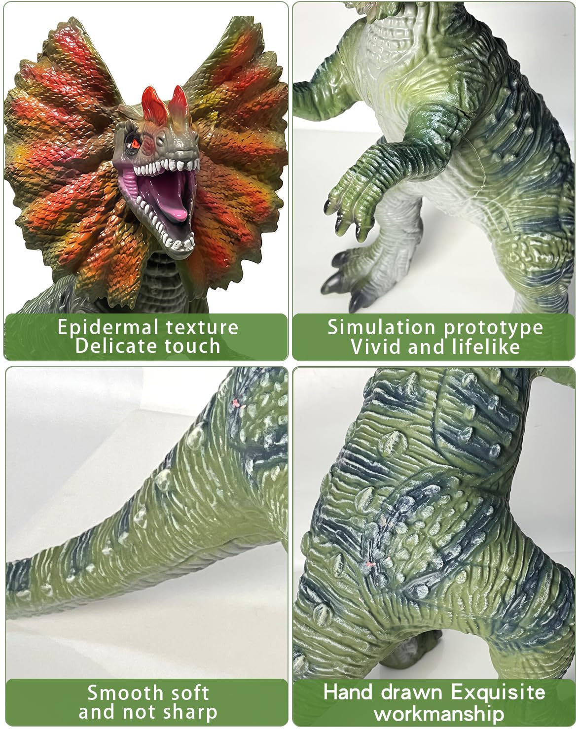 YONGJULE Large Dinosaur Toy - 29-inch Dilophosaurus Inflatable Dino for Kids 3-5