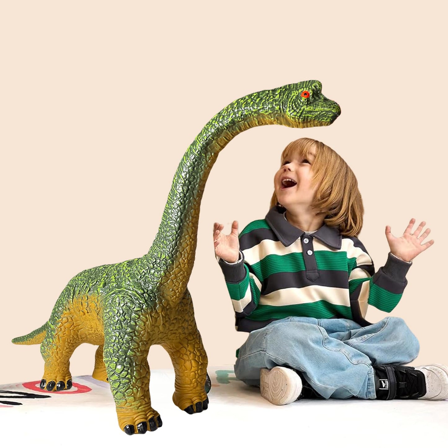 YONGJULE Big Brachiosaurus 32-Inch Inflatable Dinosaur Toy – Safe, Realistic Play