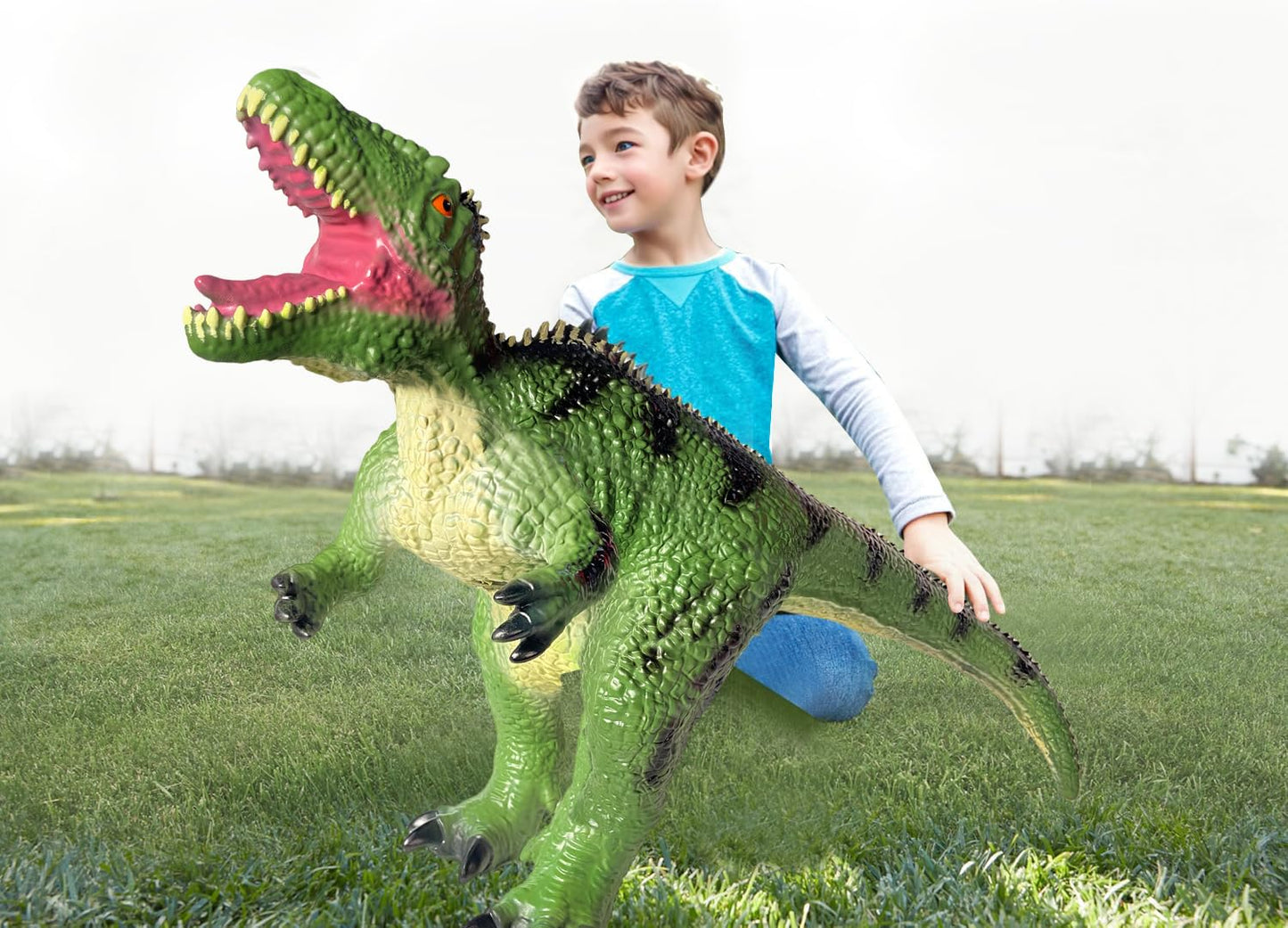 YONGJULE Toddler Big Dinosaur Toy – 29-Inch Giganotosaurus, Giant Safe Inflatable Dino for Kids